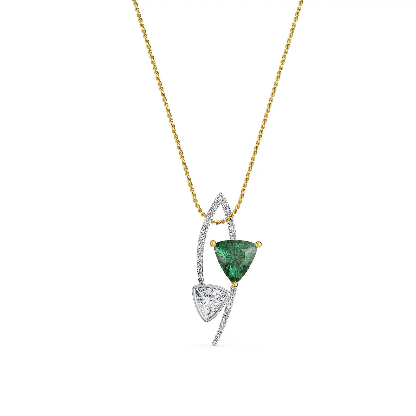 Trillion Curve Lab Grown Diamond Pendant