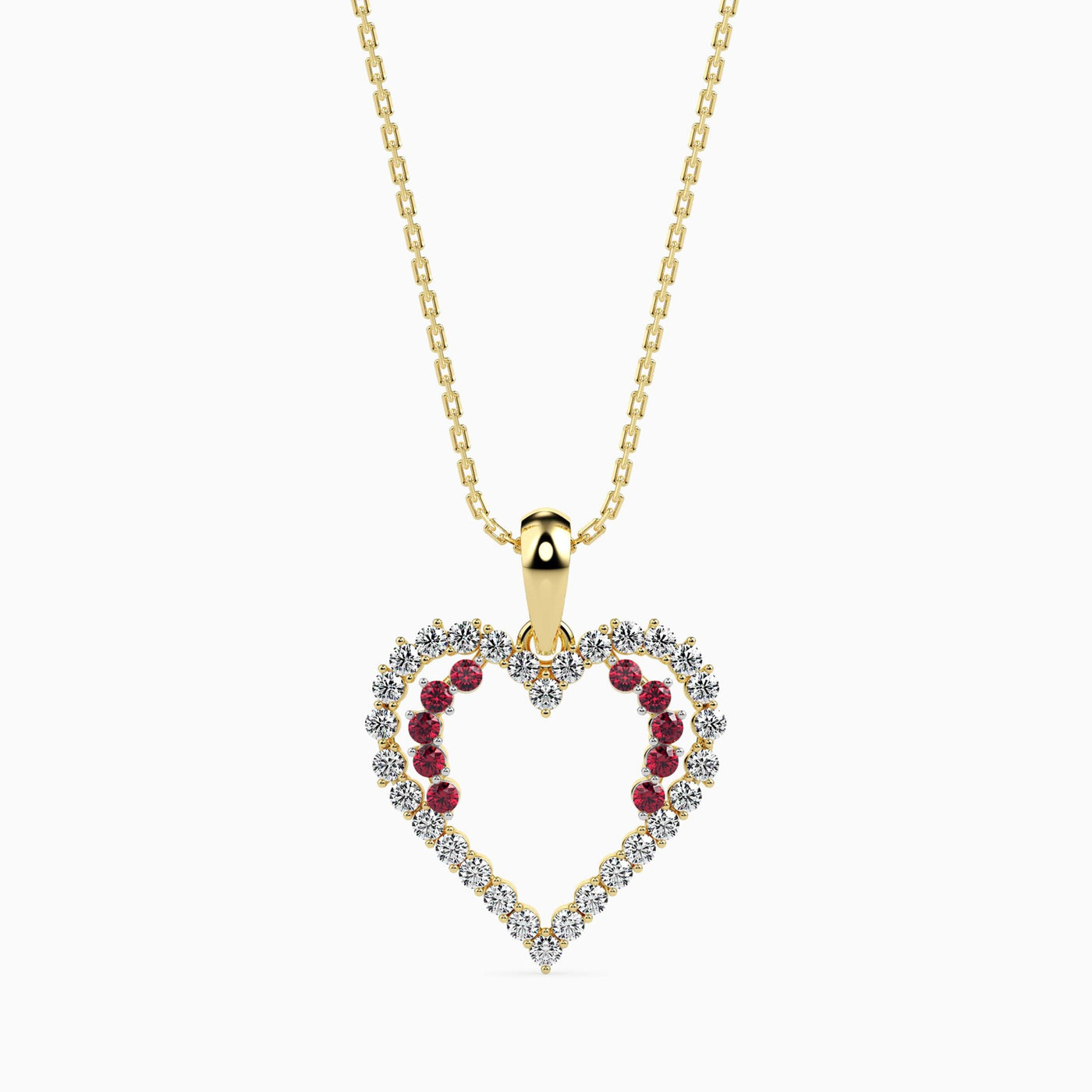 Ritzy Ruby and Lab Diamond Heart Pendant