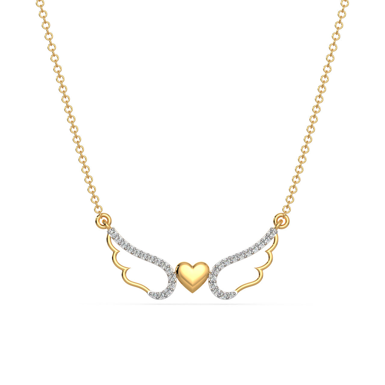 Wings of Love Diamond Necklace Front View