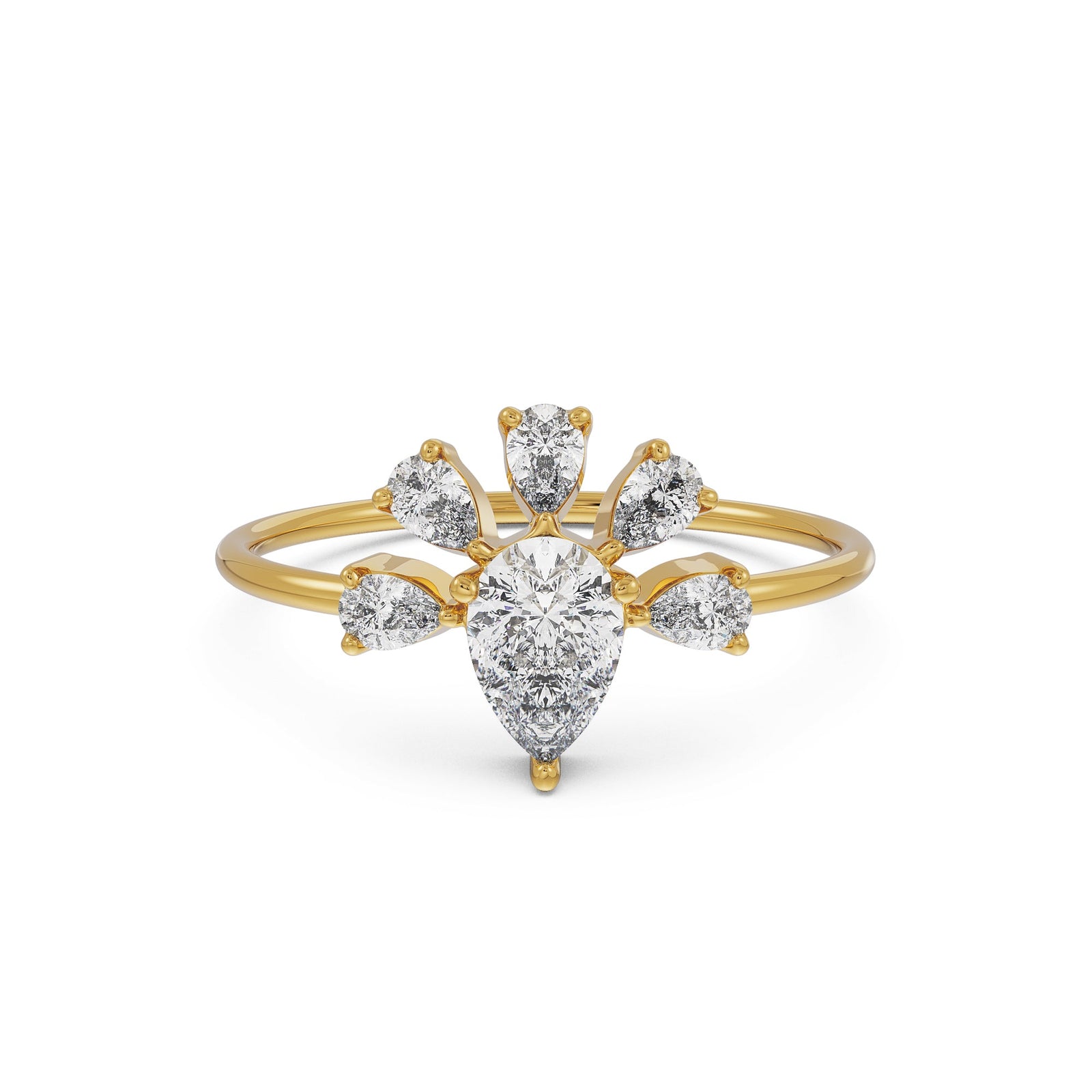Panache of Pearls Diamond Ring Front view