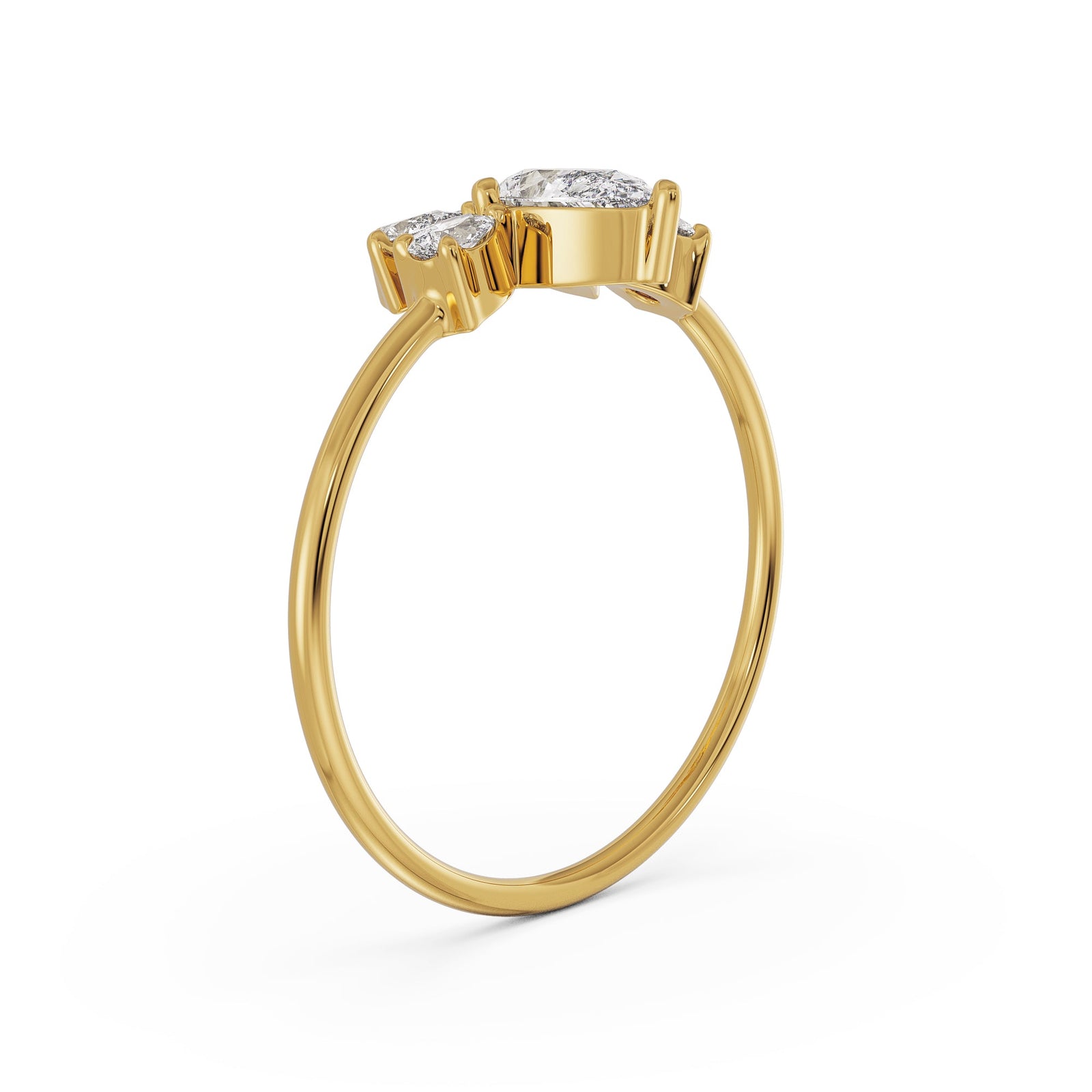 Panache of Pearls Diamond Ring Back View