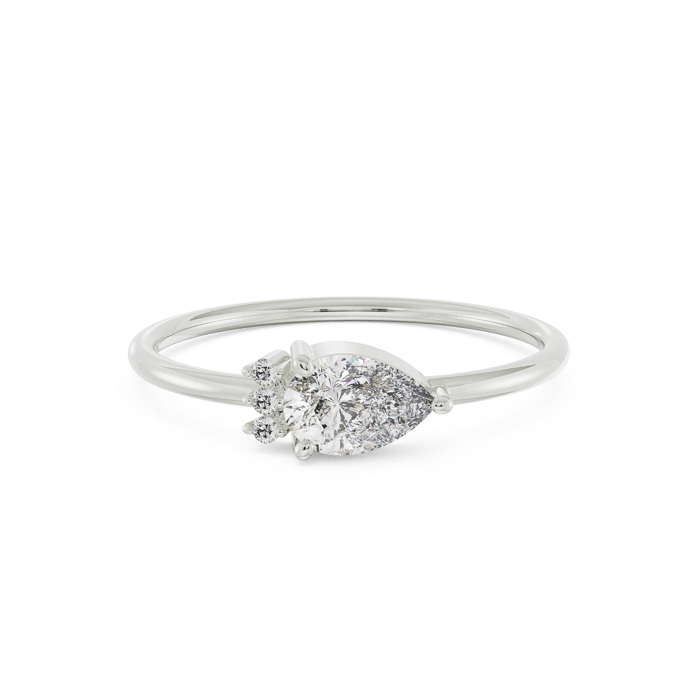Stunning Pear Lab Grown Diamond Ring 9KT