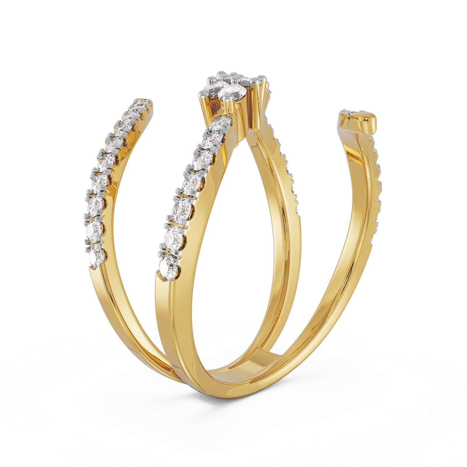 Floral Diamond Ring Back View