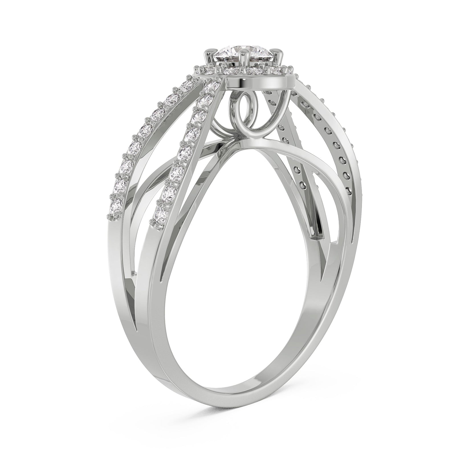 Royal Crown Diamond Ring Back View in 9KT