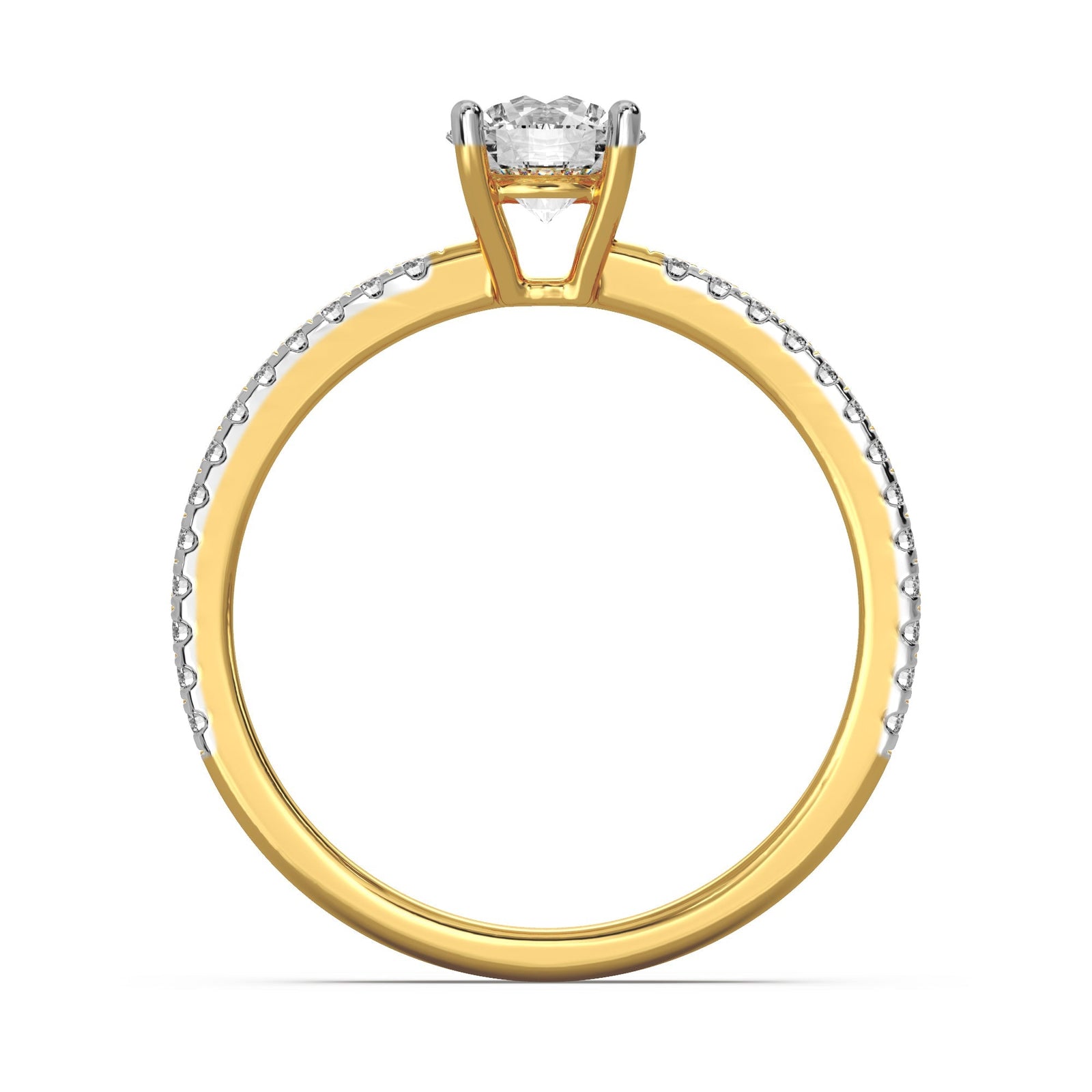 Classic Solitaire Ring Back View in 9KT