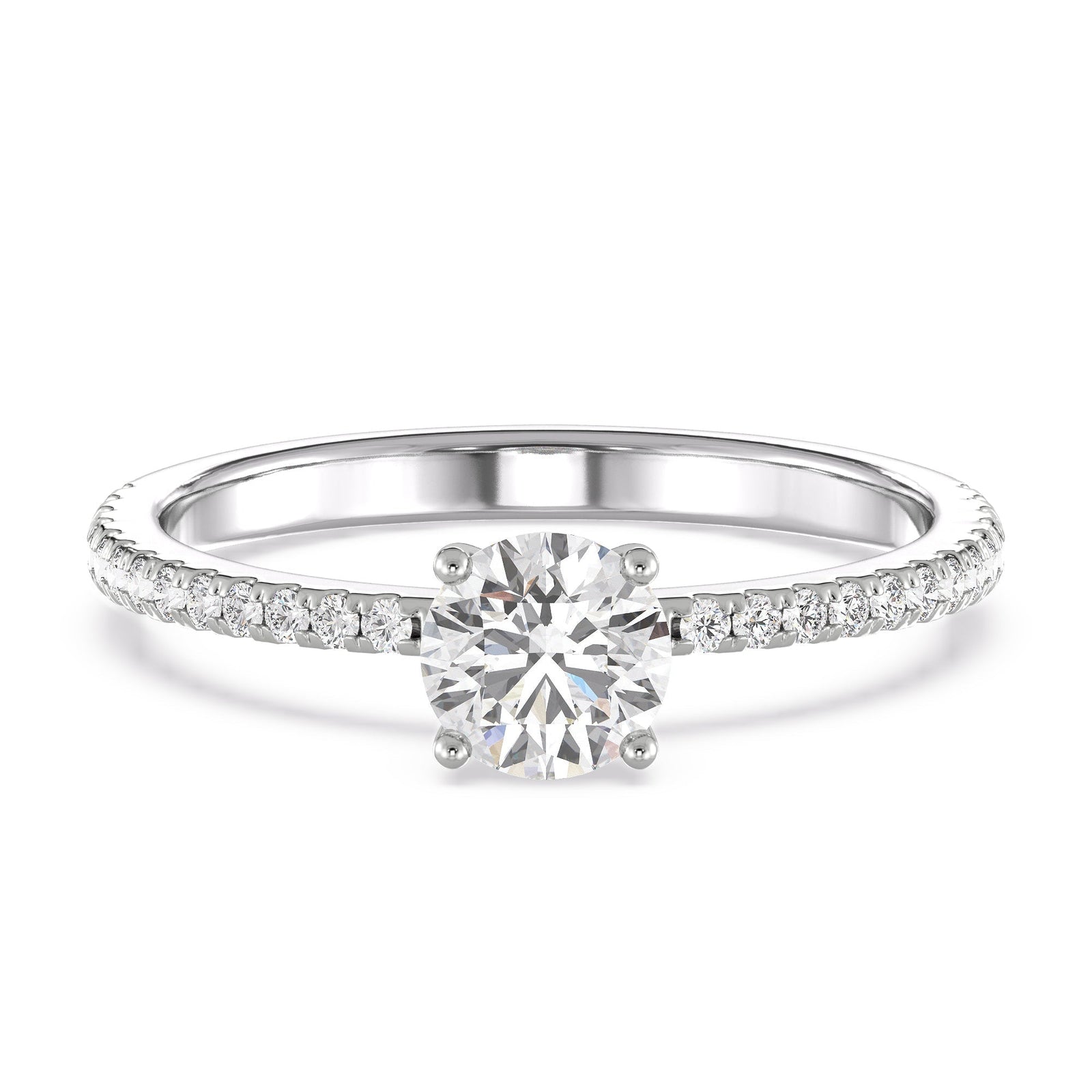 Classic Solitaire Ring Front View in 9KT