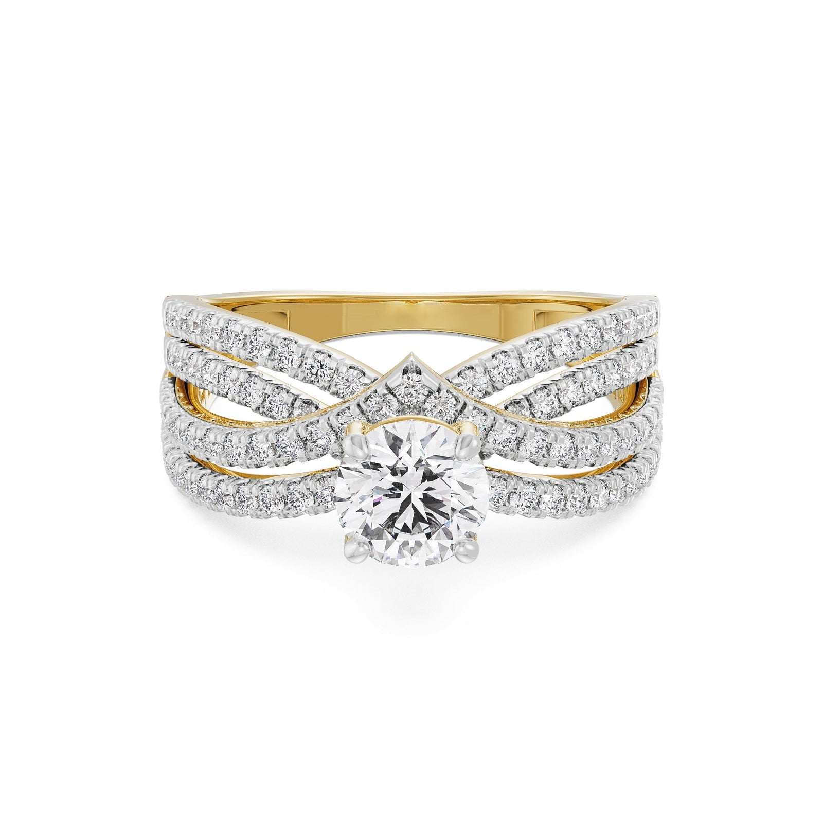 Regal Splendor Diamond Ring Front View in 9KT