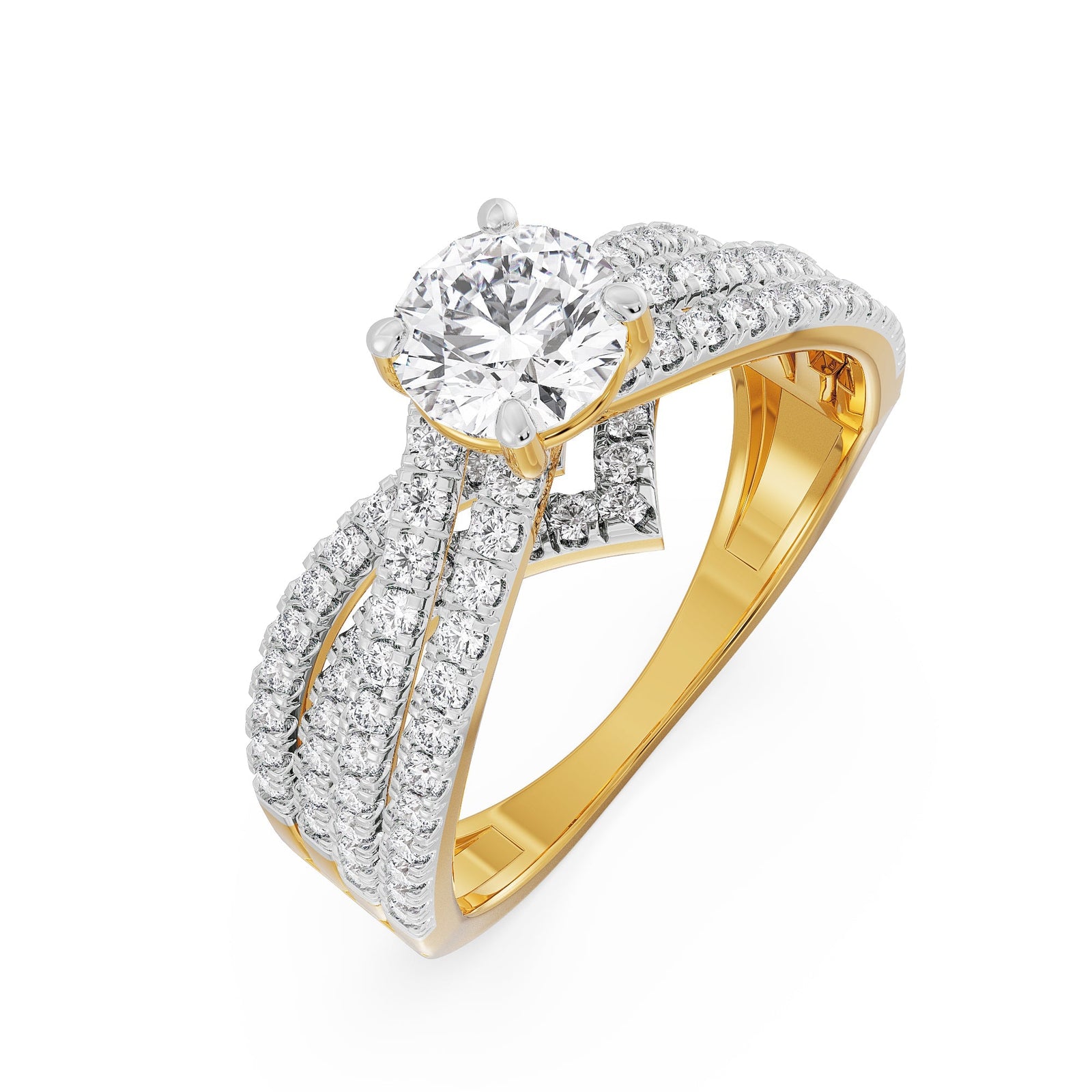 Regal Splendor Diamond Ring Top View in 9KT