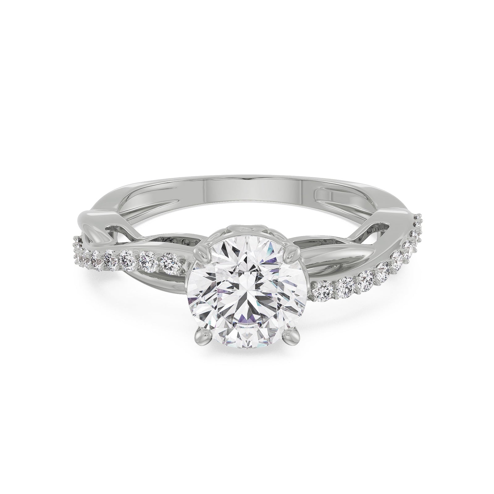 Brilliance Infinity Diamond Ring Front View in 9KT