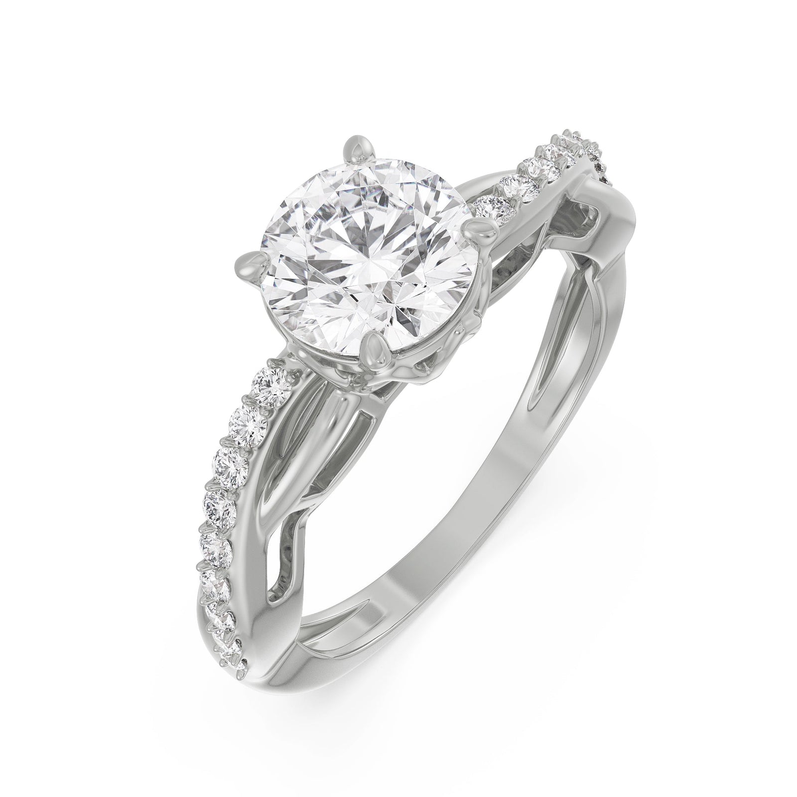 Brilliance Infinity Diamond Ring Top View in 9KT