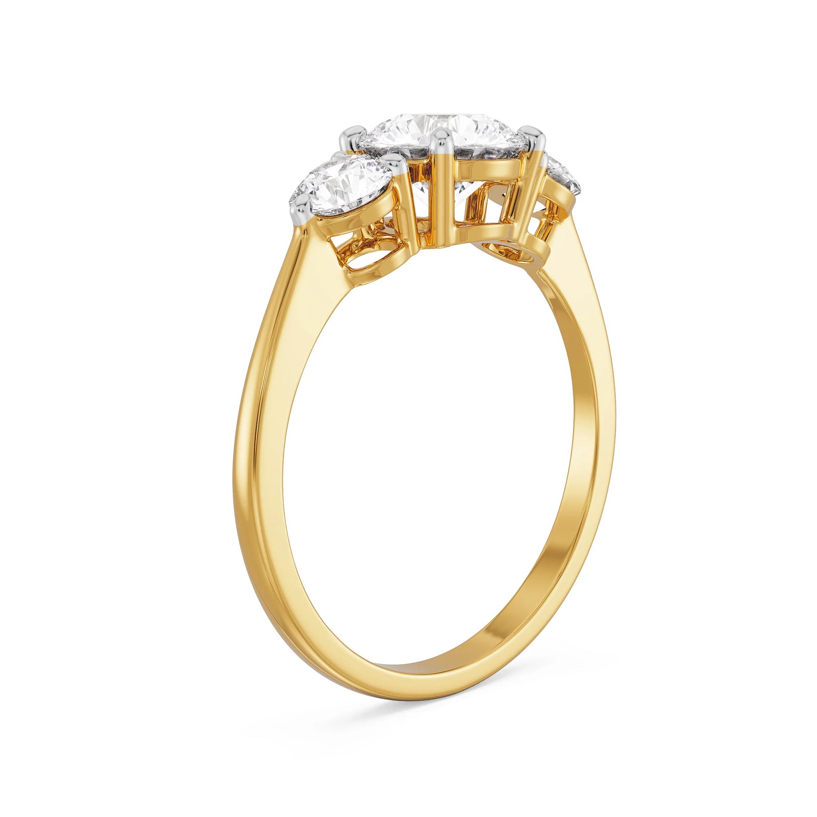 Triple Sparkle Solitaire Ring Back View