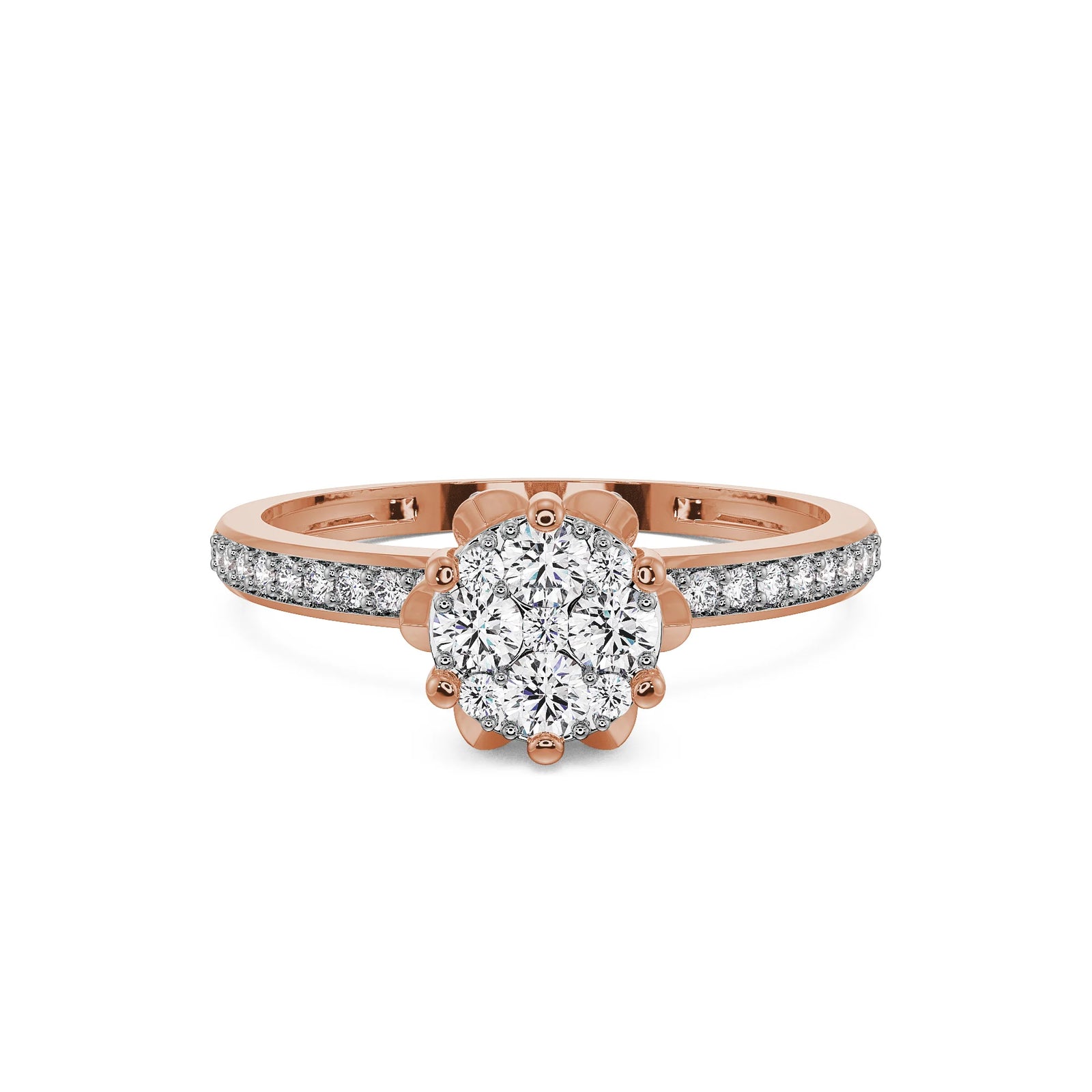 Blossom Brilliance Solitaire Ring Front View