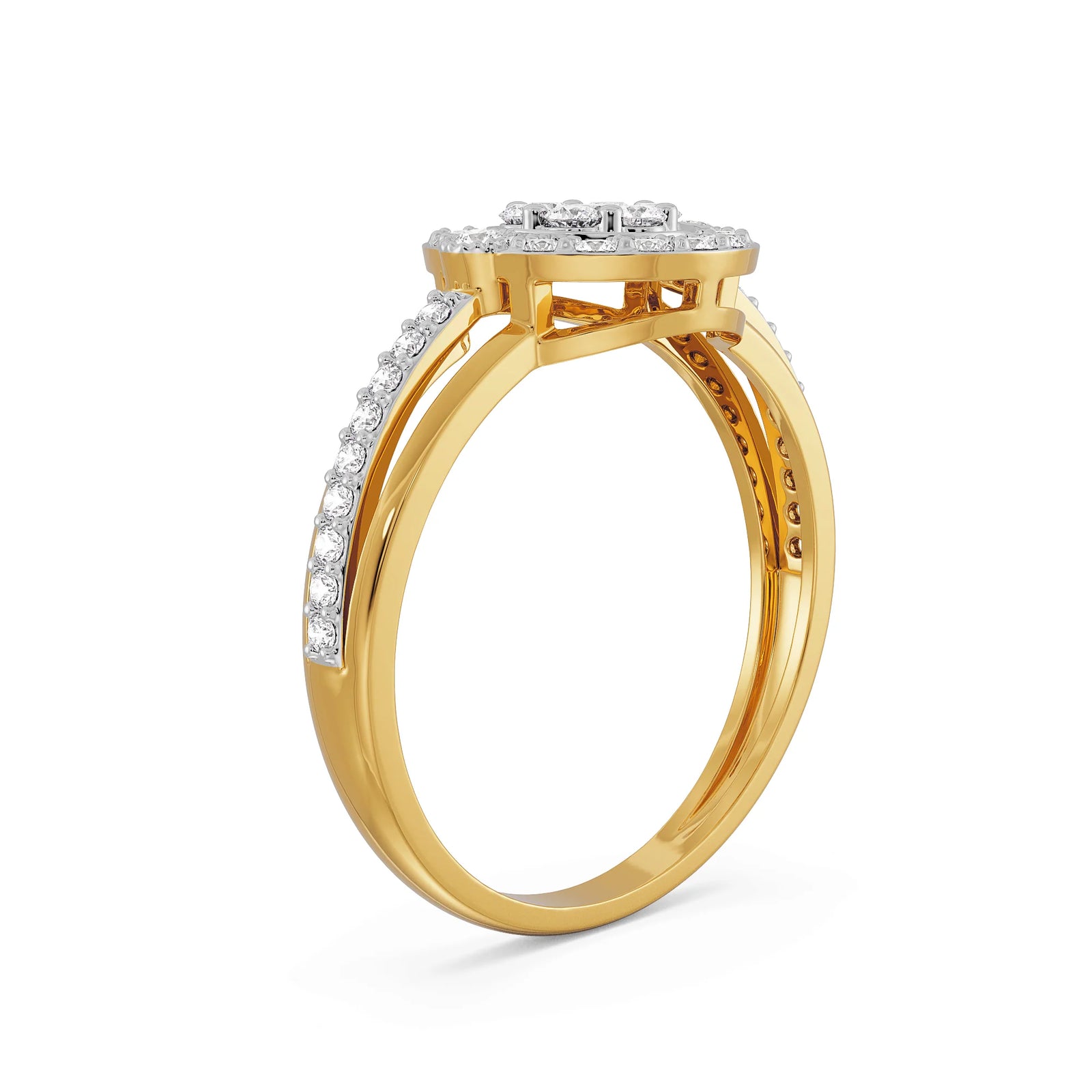 Majestic Round Diamond Ring Back View