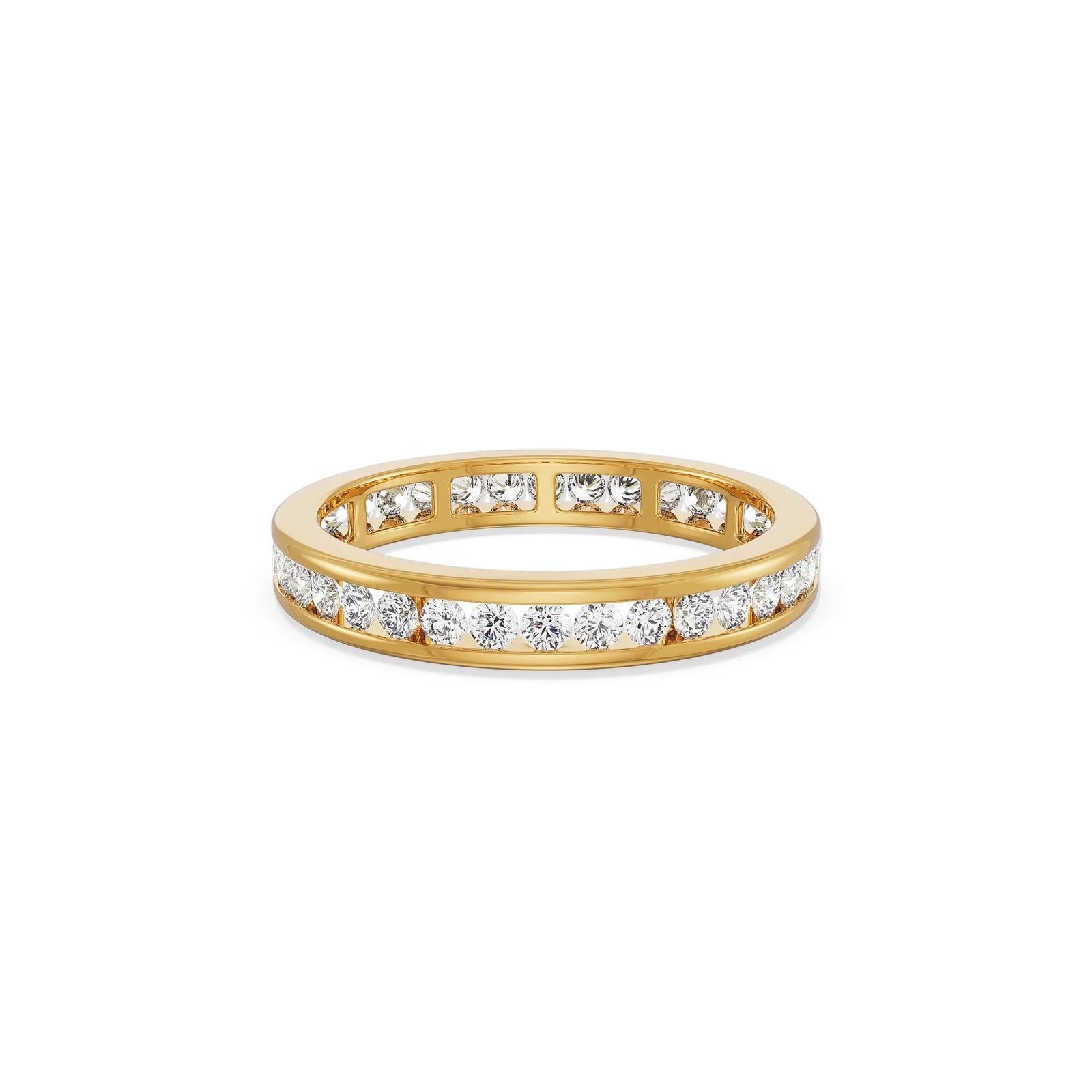 Luminous Diamond Band Front View in 9KT