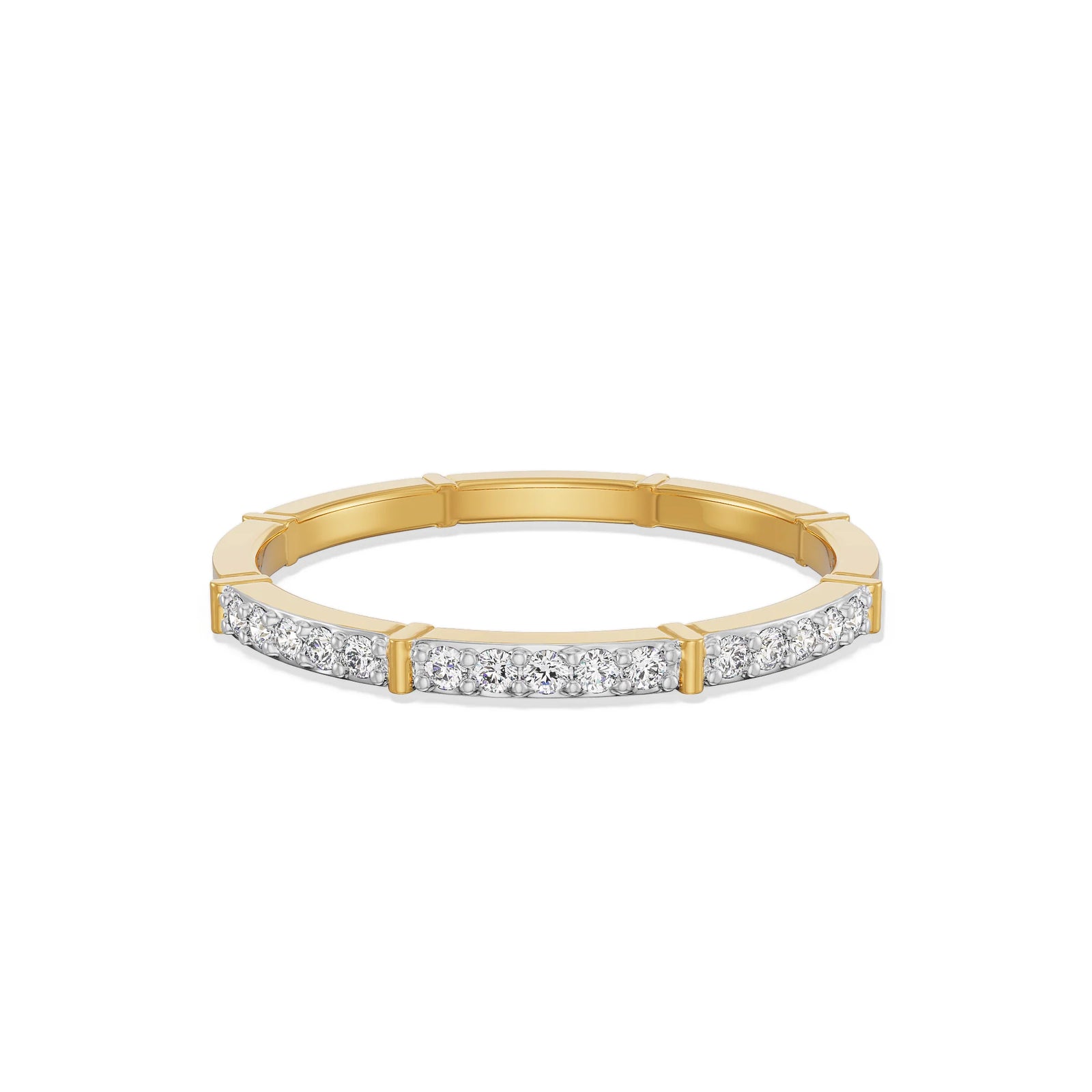 Modern Chic Diamond Band Front View