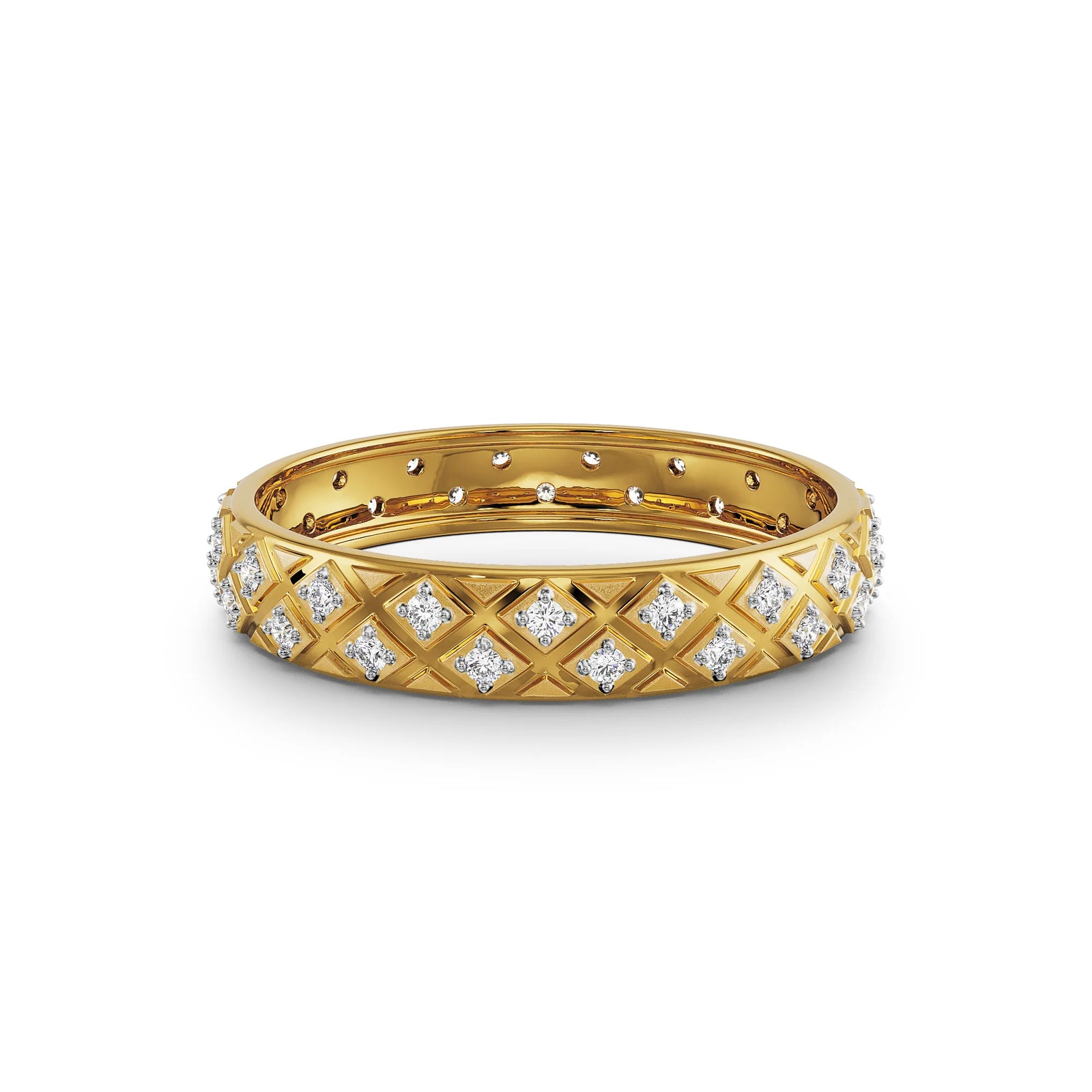 Textured Diamond Band Front View