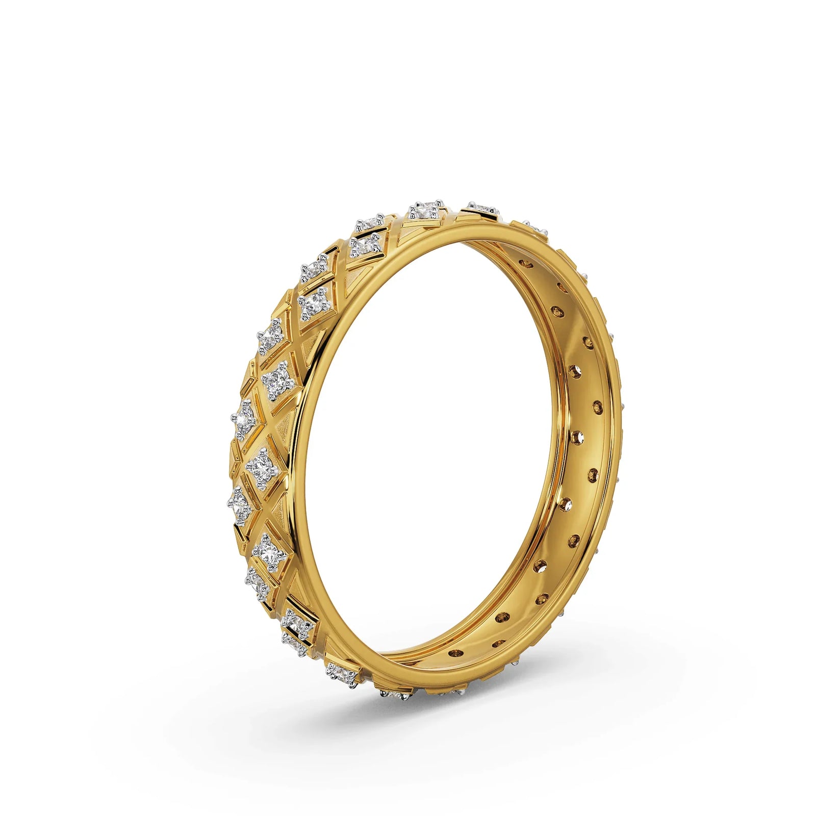 Textured Lab Grown Diamond Band_in-stock