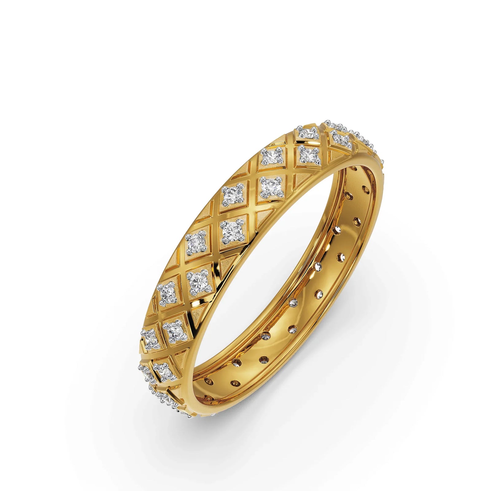 Textured Lab Grown Diamond Band_in-stock