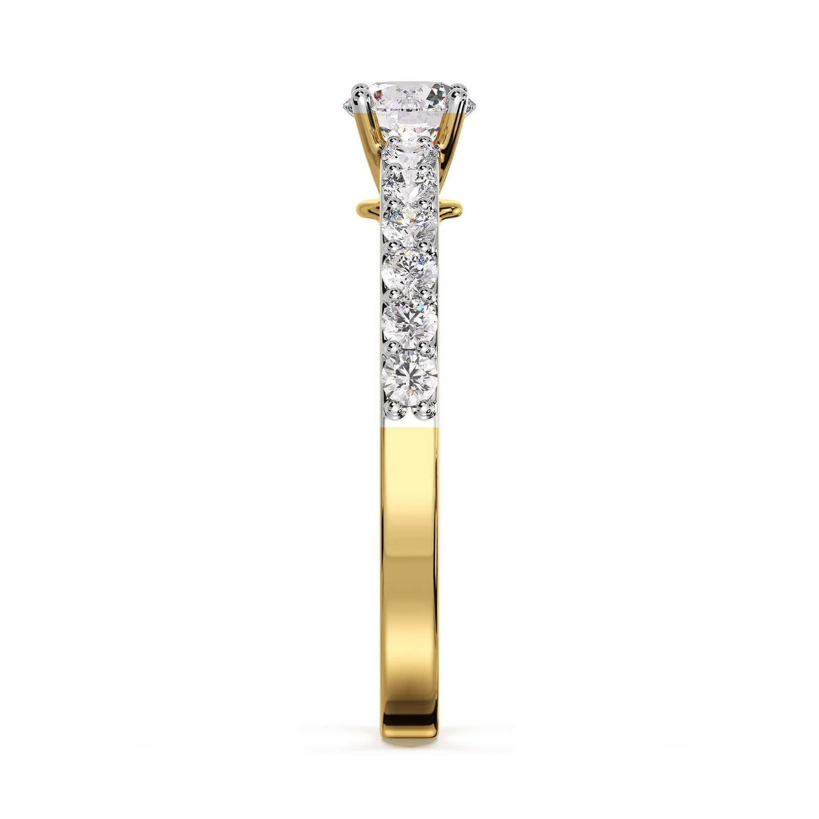 Dazzling Diamond Ring Side View in 9KT