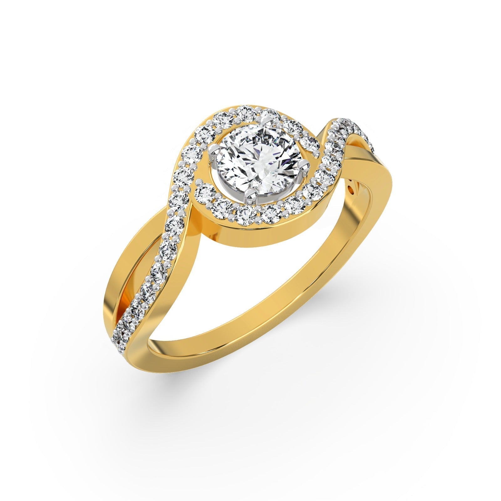 Infinity Solitaire Ring Top View in 9KT