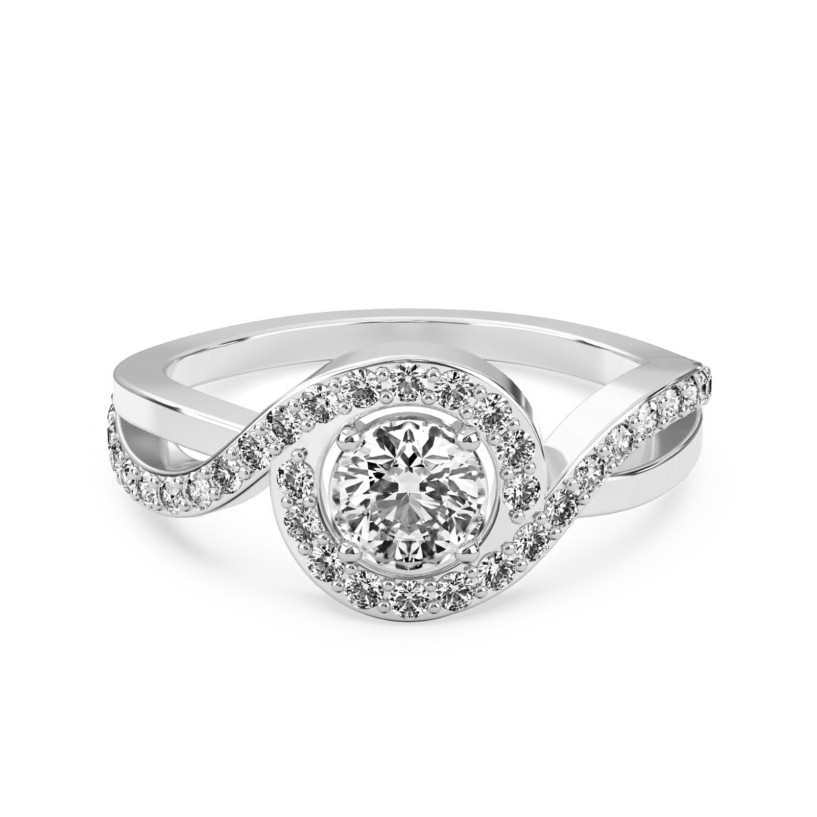 Infinity Solitaire Ring Front View in 9KT