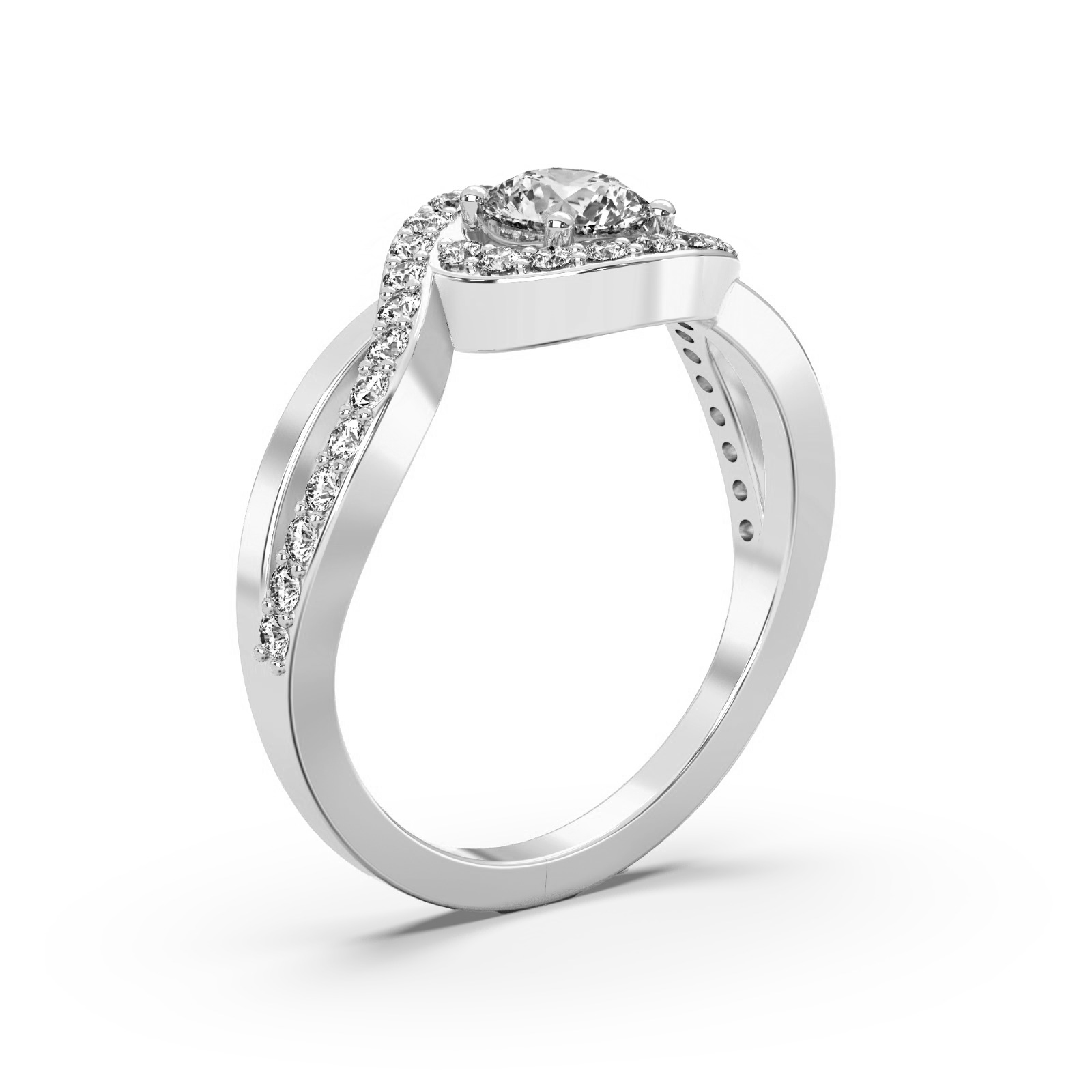 Infinity Solitaire Ring Side View in 9KT