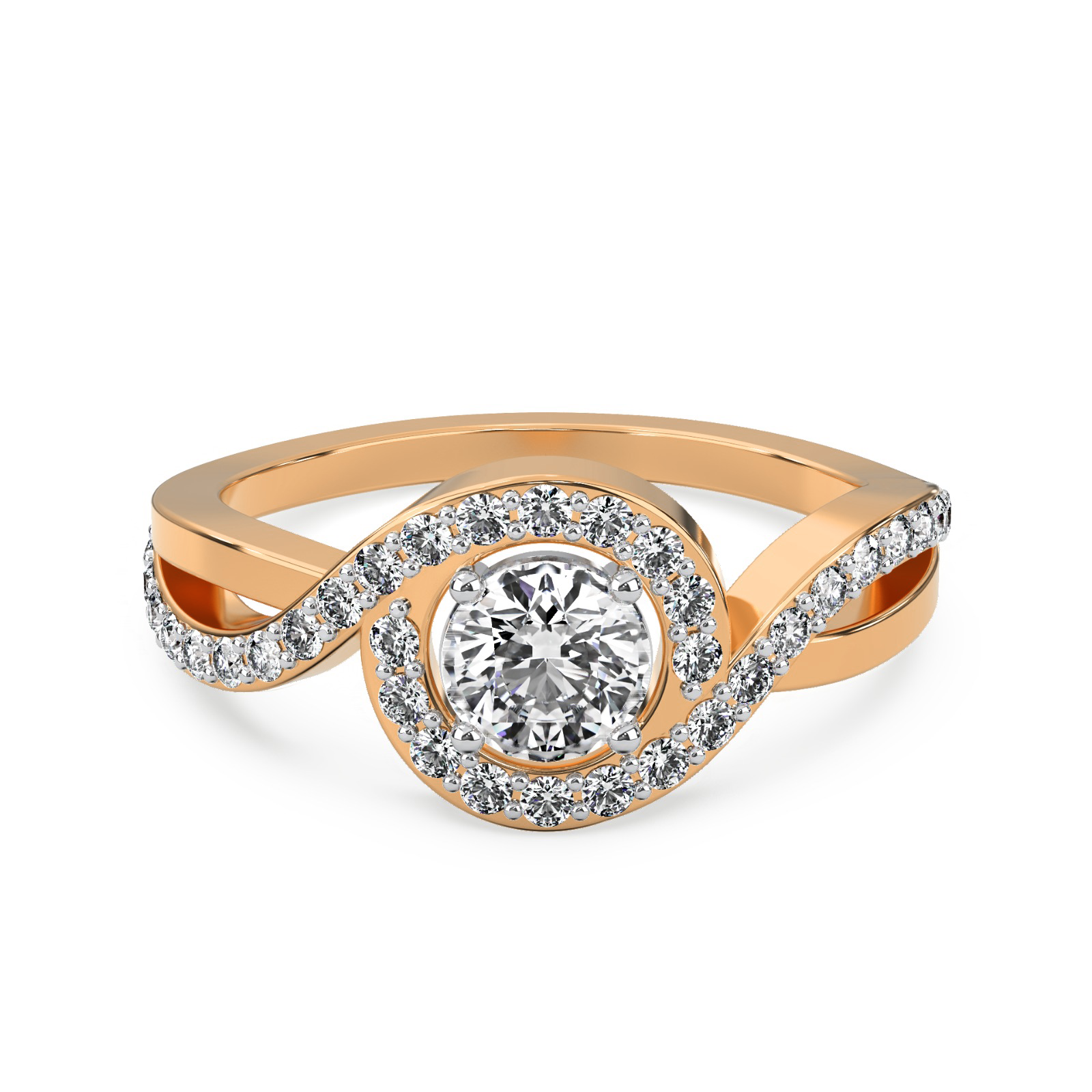 Infinity Solitaire Ring Front View