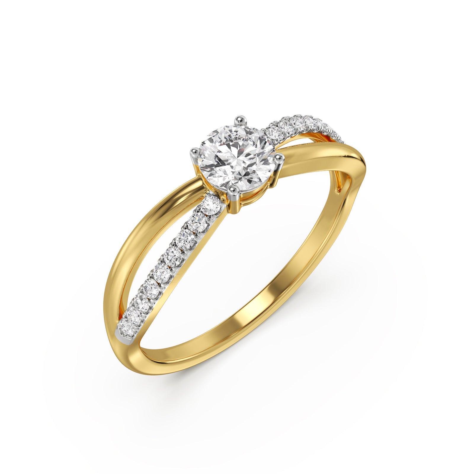 Clustered Brilliance Diamond Ring Top View