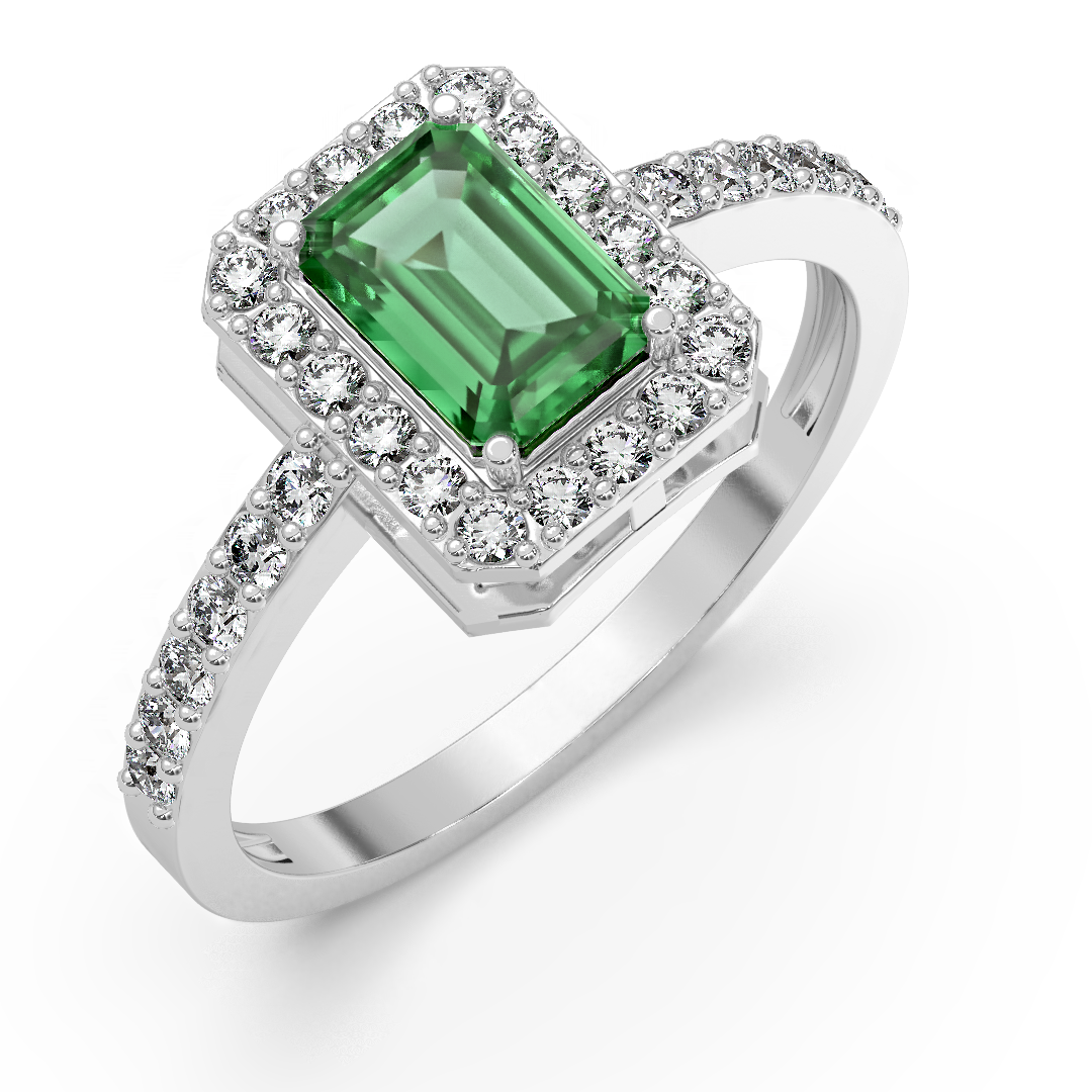 Vintage Emerald Diamond Ring_in-stock