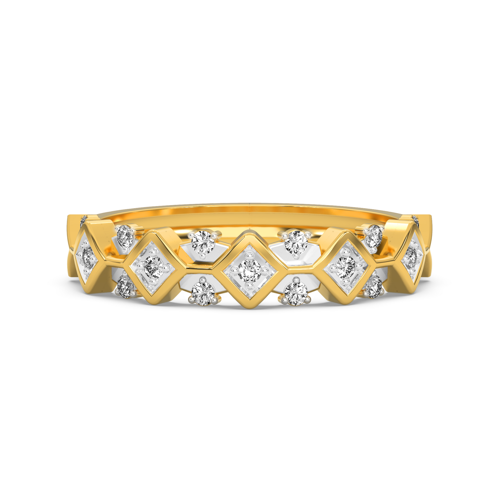 Swirl Diamond Ring Front View