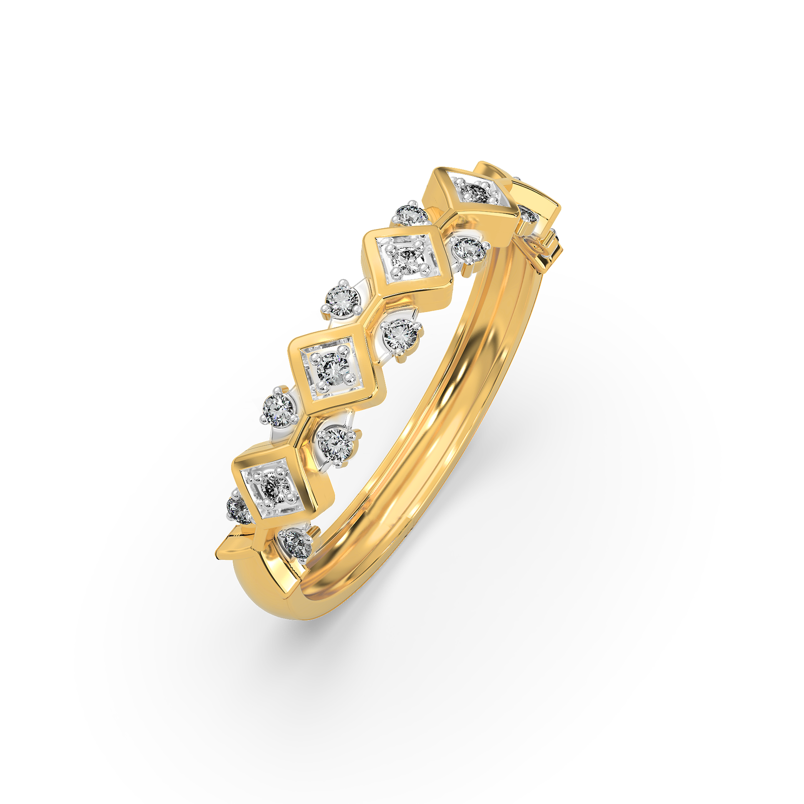 Swirl Diamond Ring Top View