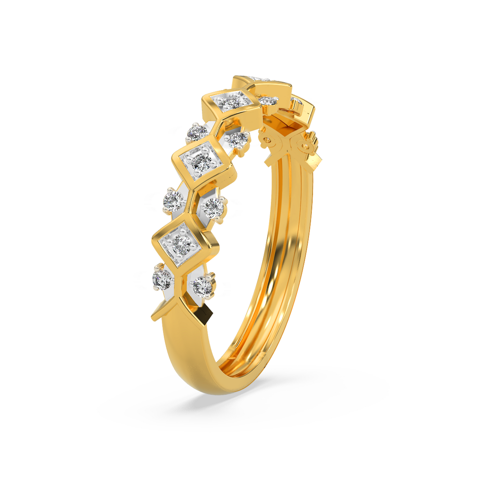 Swirl Diamond Ring Side View