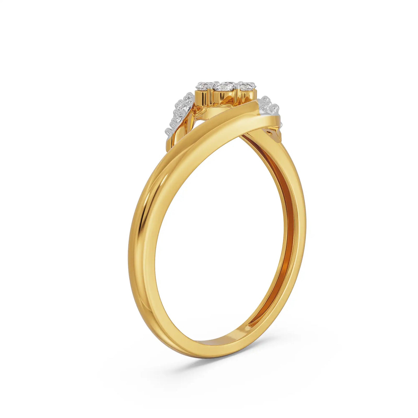 Enchanted Floral Diamond Ring Side View