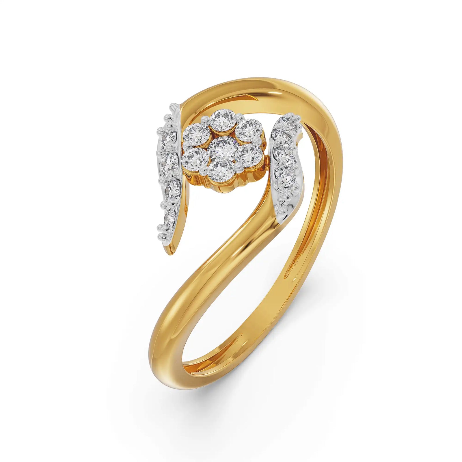Enchanted Floral Diamond Ring Top View