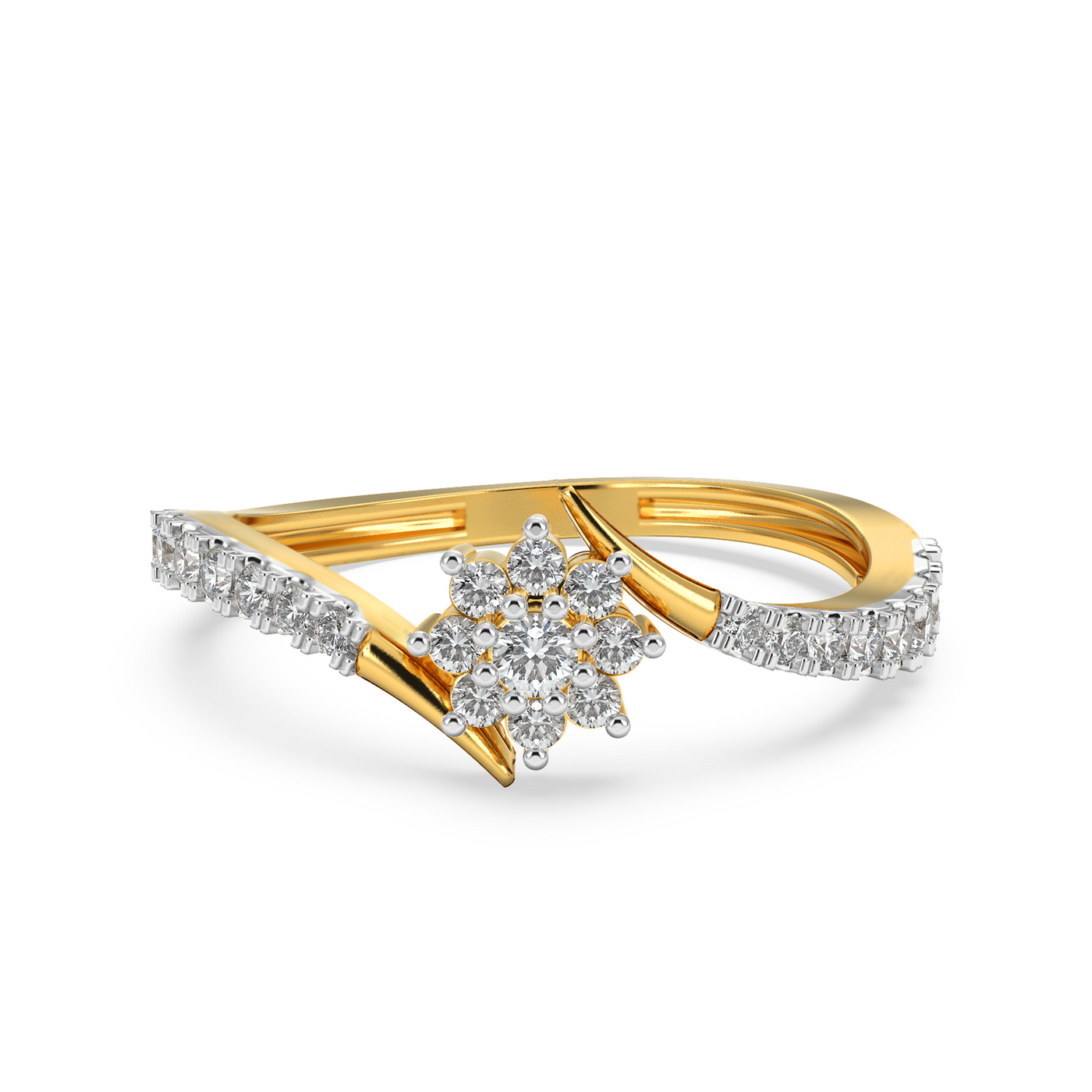 Floral Lab Grown Diamond Cluster Ring