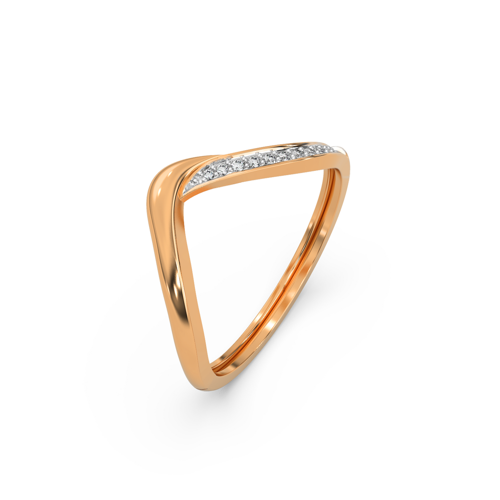 Classic V Diamond Ring Top View