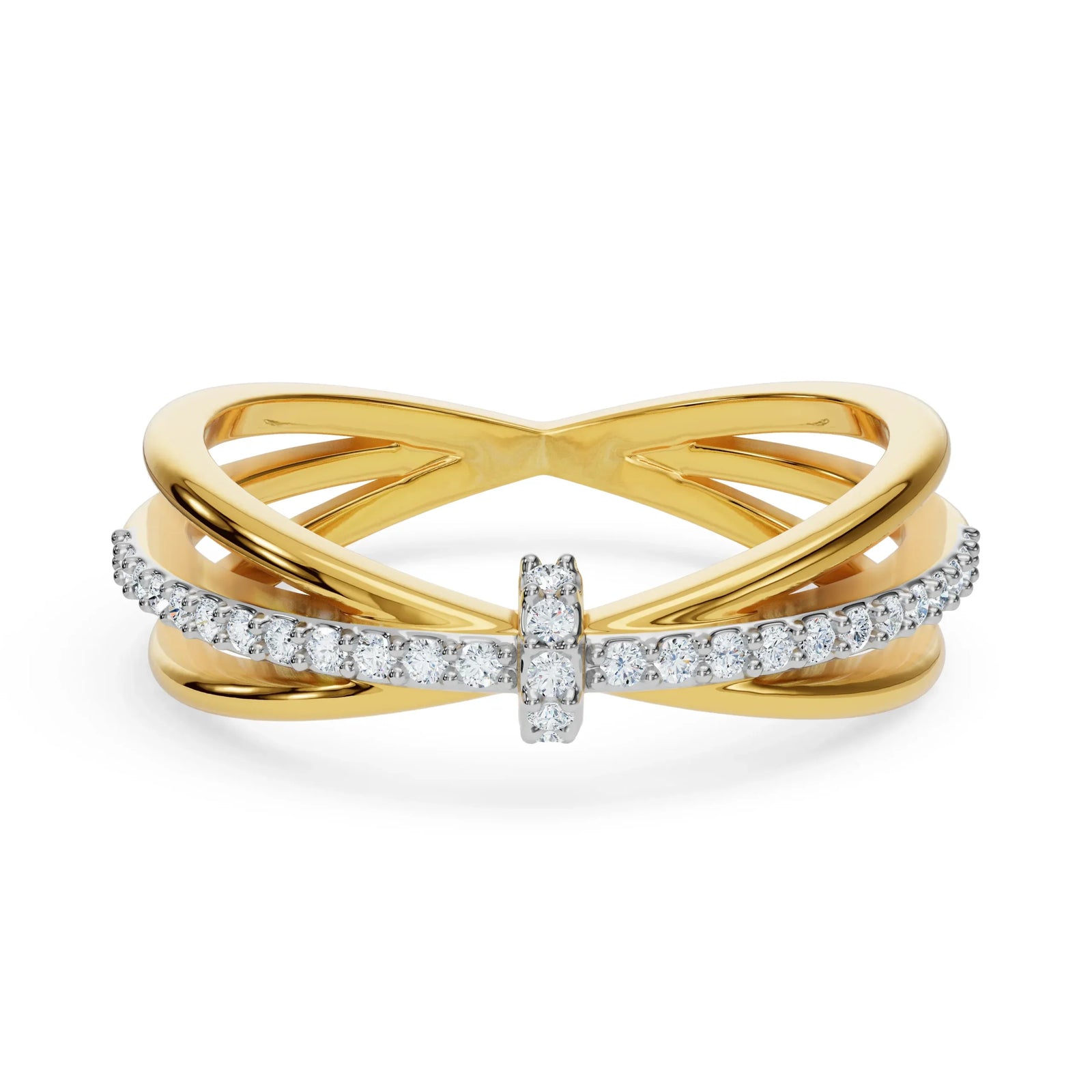 Clyde Knot Diamond Ring Front View