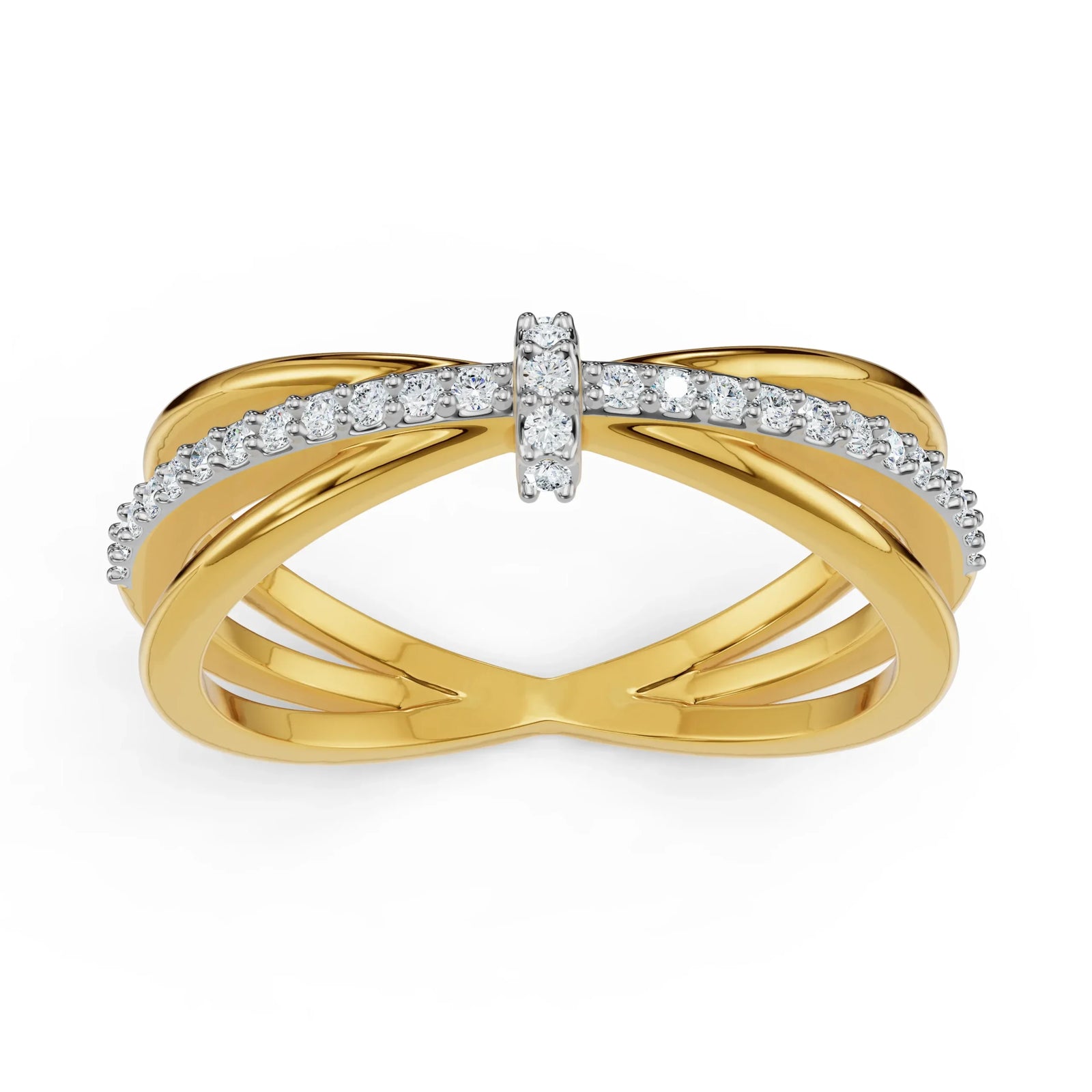 Clyde Knot Diamond Ring Top View
