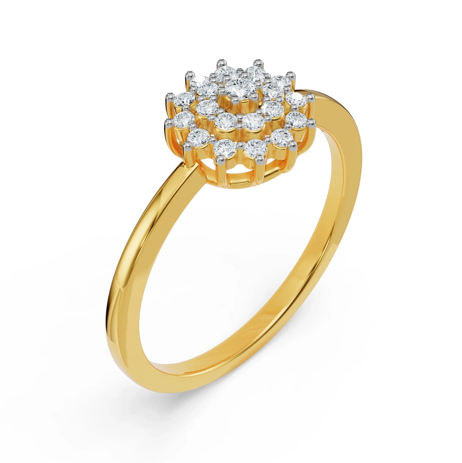 Sunrise Diamond Ring Prospective View