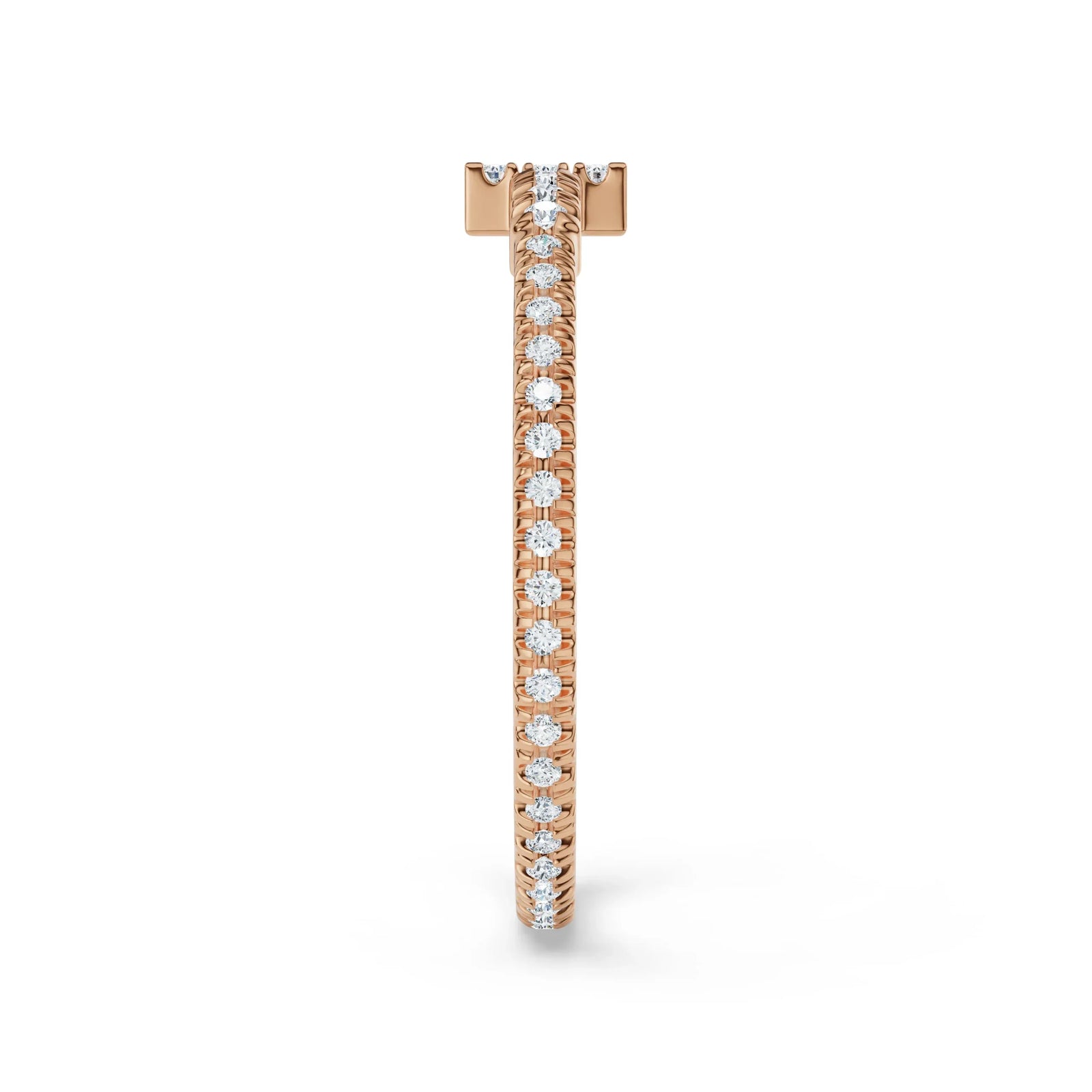 Sleek Narrow Diamond Band Side View