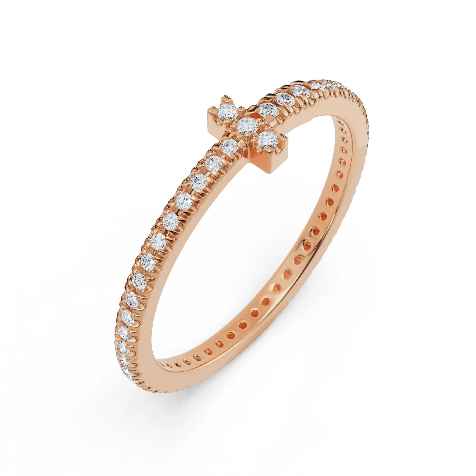 Sleek Narrow Diamond Band Prospective View