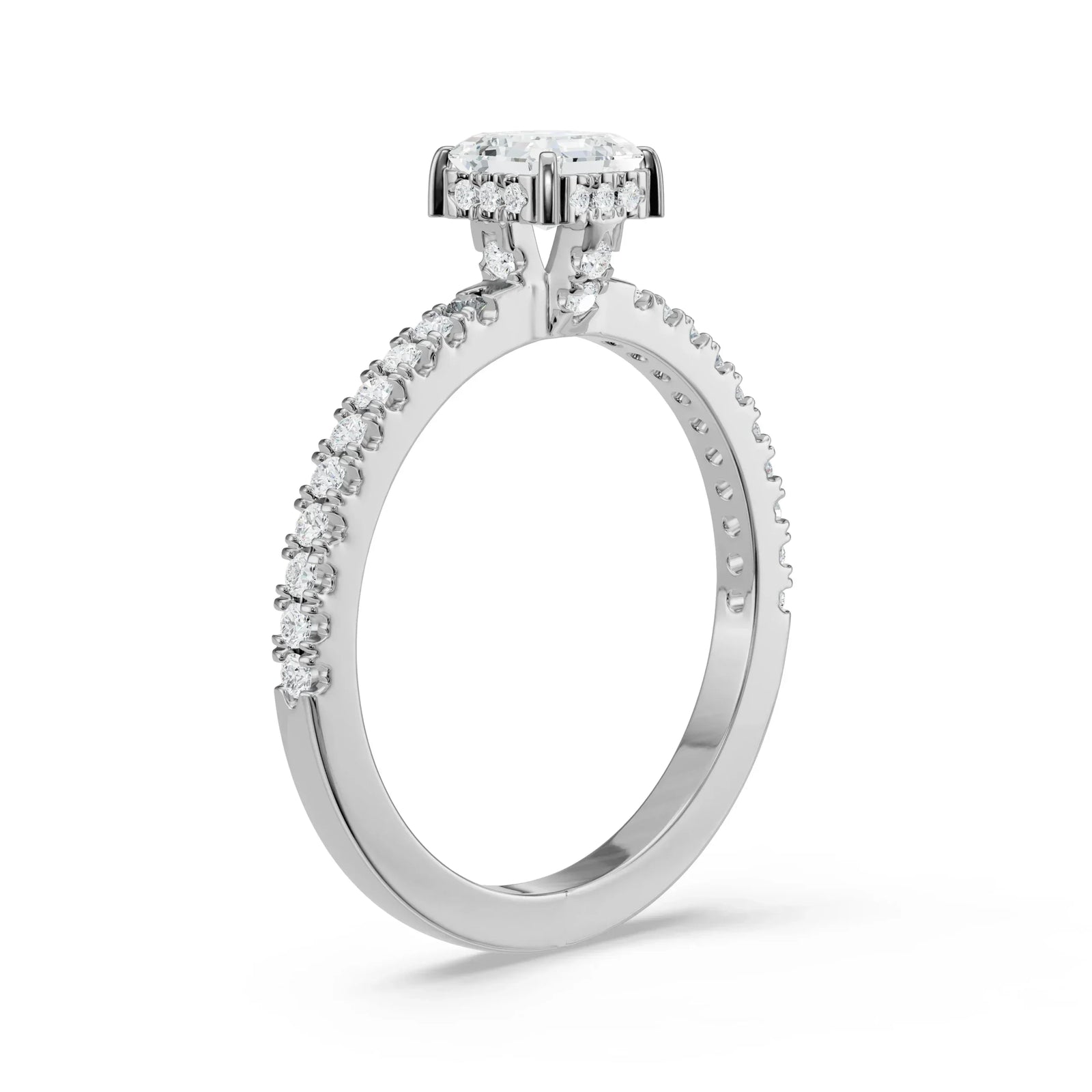 Ethreal Engagement Ring for Her Back View in 9KT