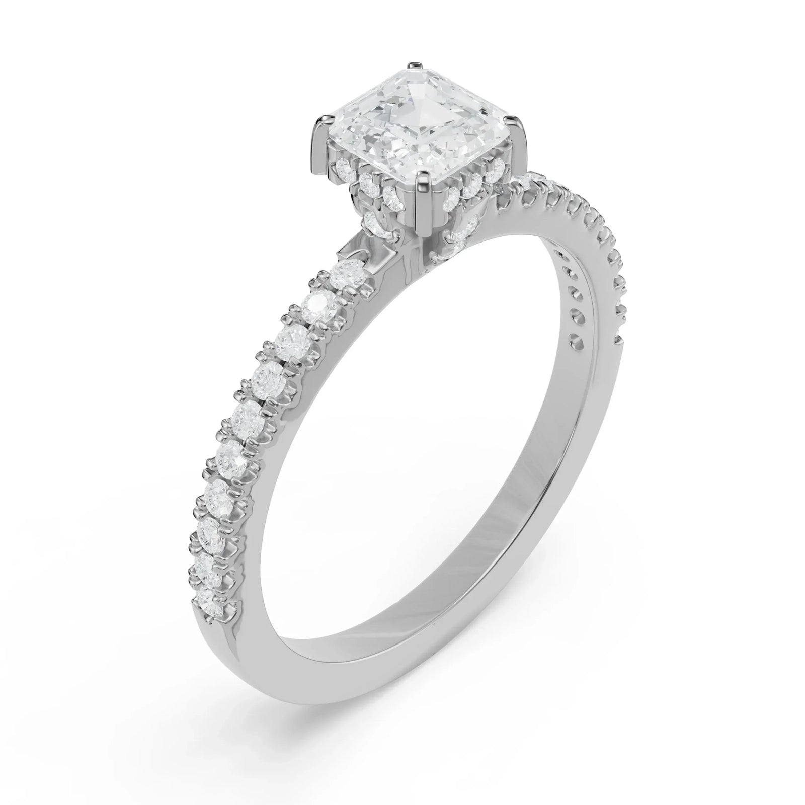 Ethreal Engagement Ring Side View in 9KT