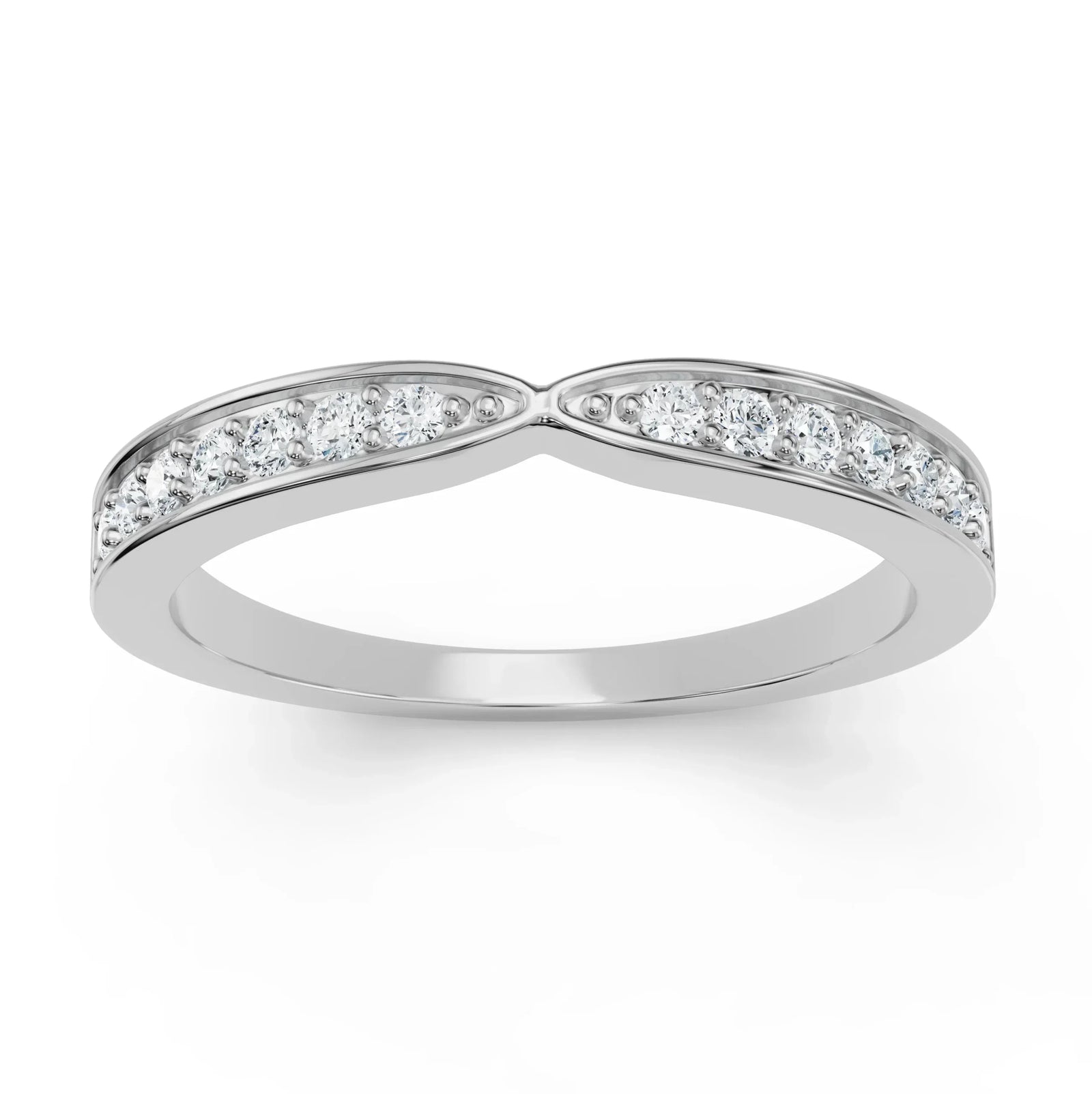 Tapered Diamond Band Prospective View in 9KT