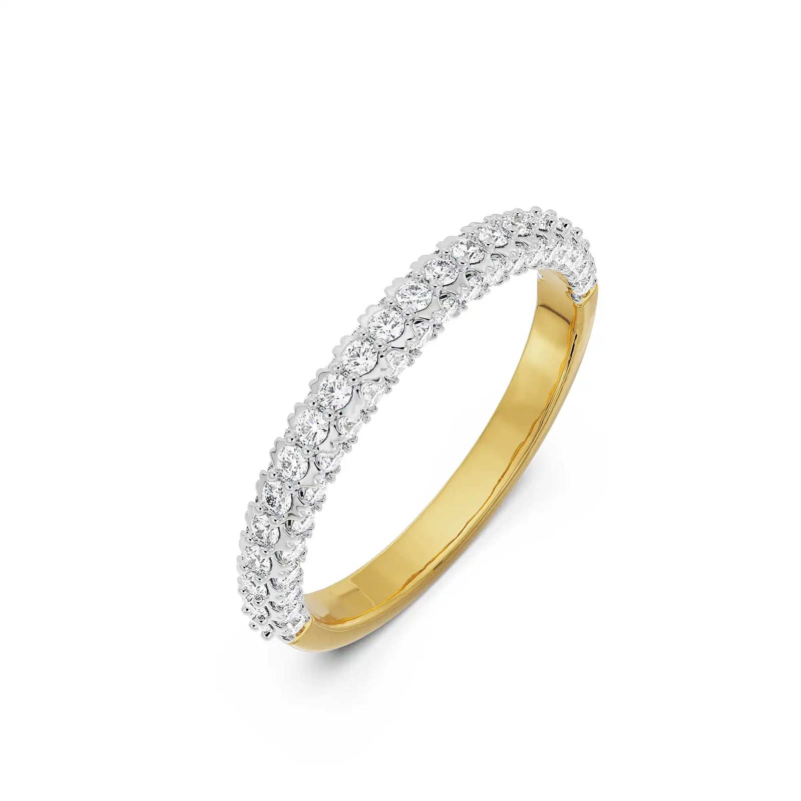 Diamond Stackable Band Top View in 9KT