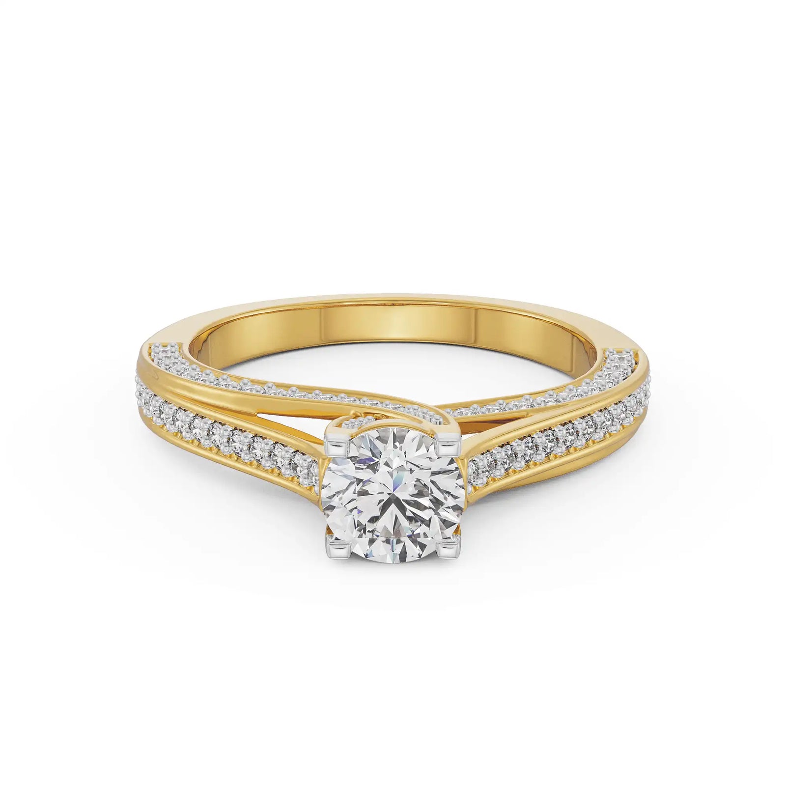 Classic Diamond Solitaire Band Front View
