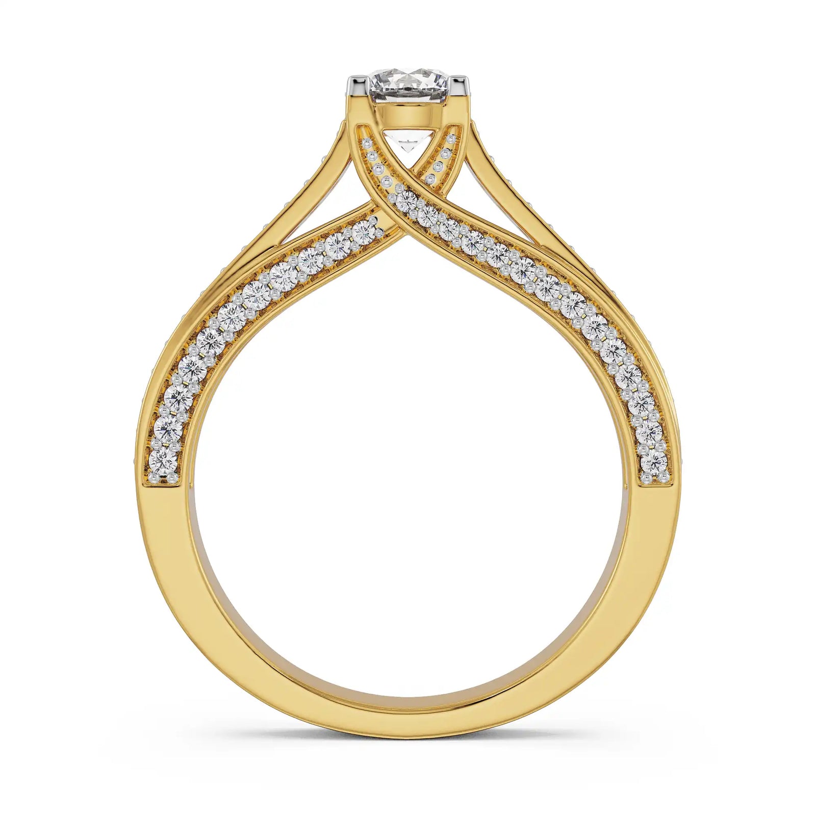 Classic Diamond Solitaire Band Back View