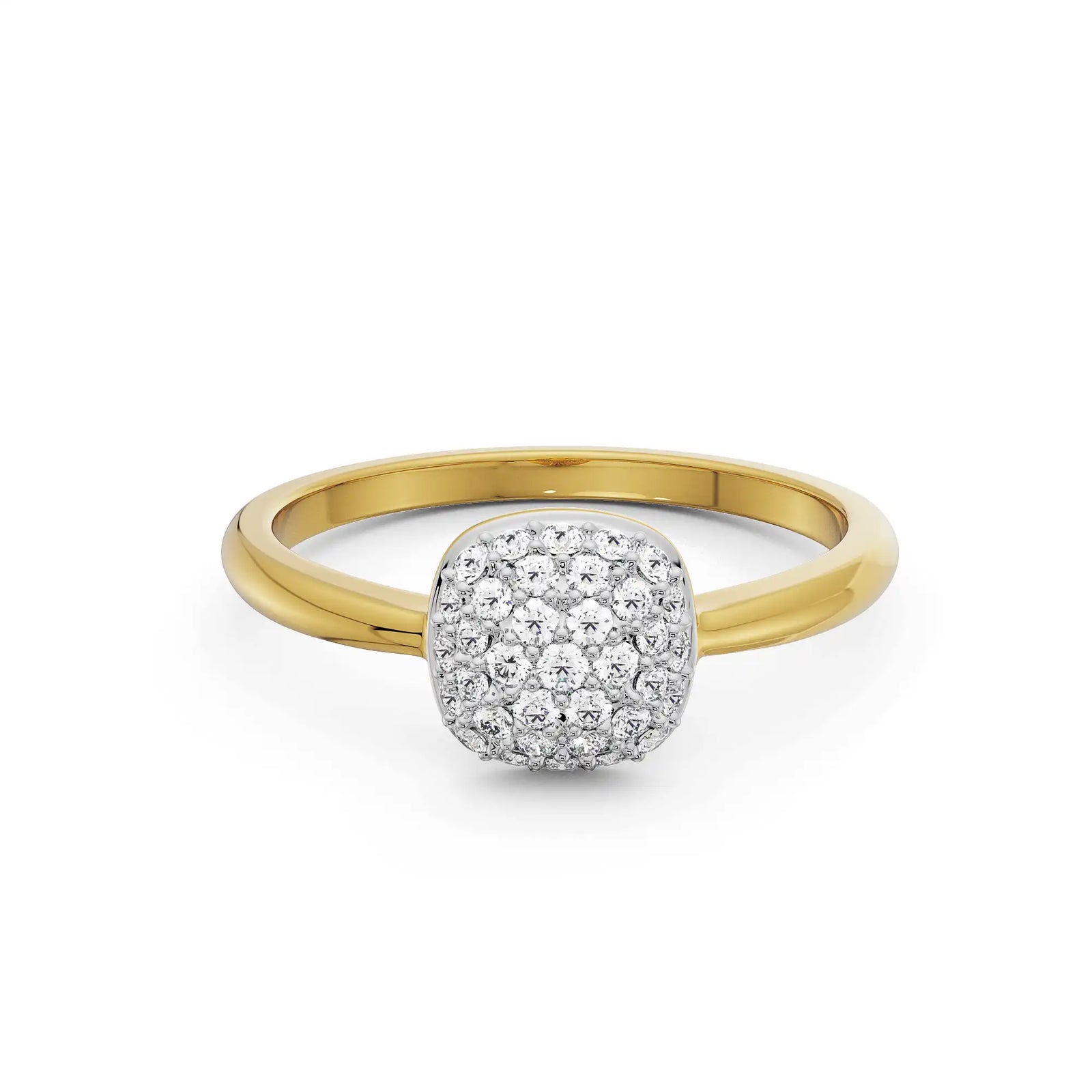 Eternal Square Solitaire Diamond Ring Top view in 9KT