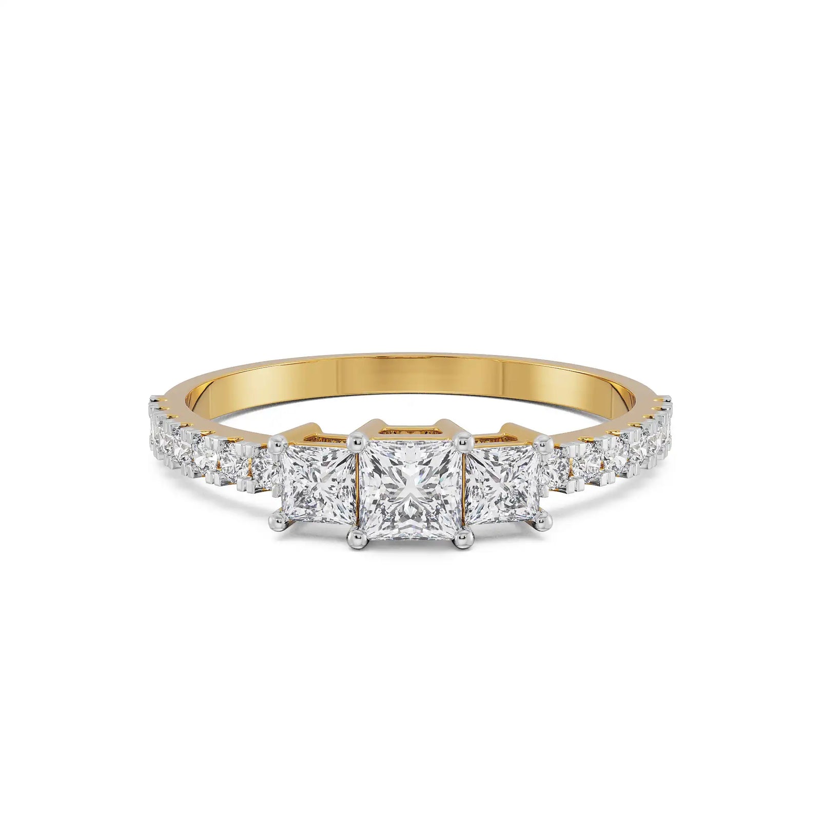 Dazzling Trinity Diamond Ring Front View