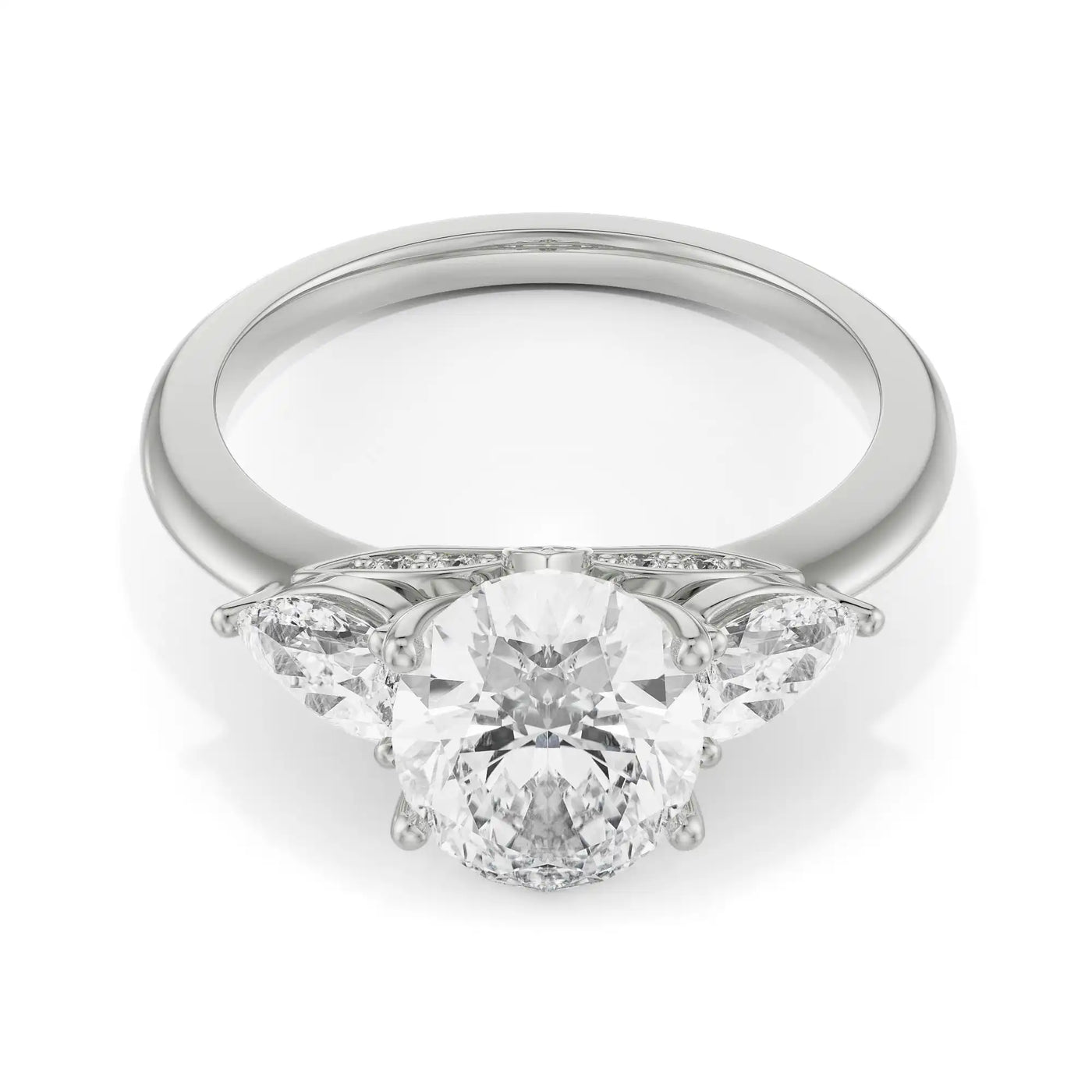 Three stone Lab Diamond Engagement Ring